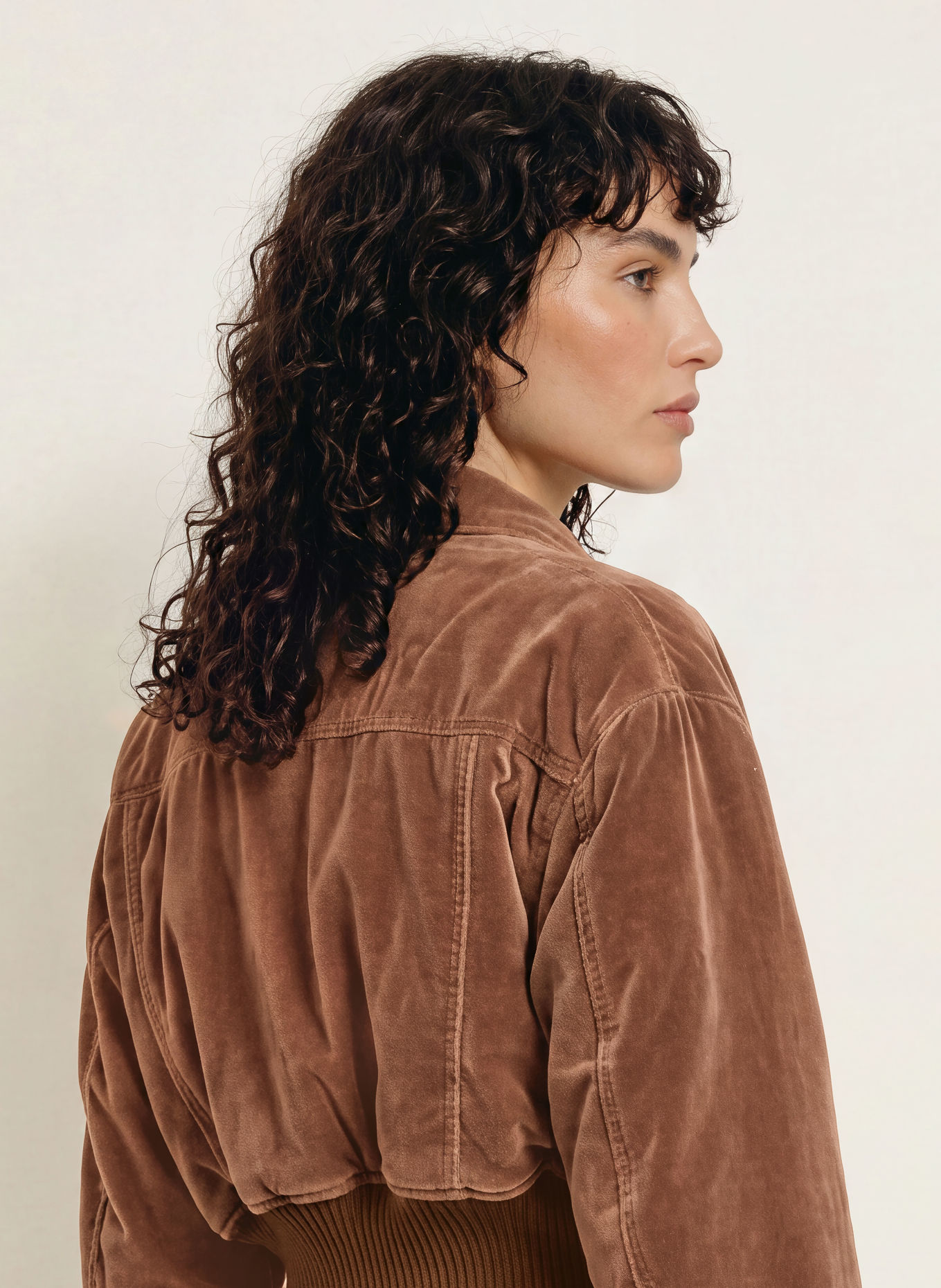 HAIKURE Blouson VIVIENNE en velours: MARRON