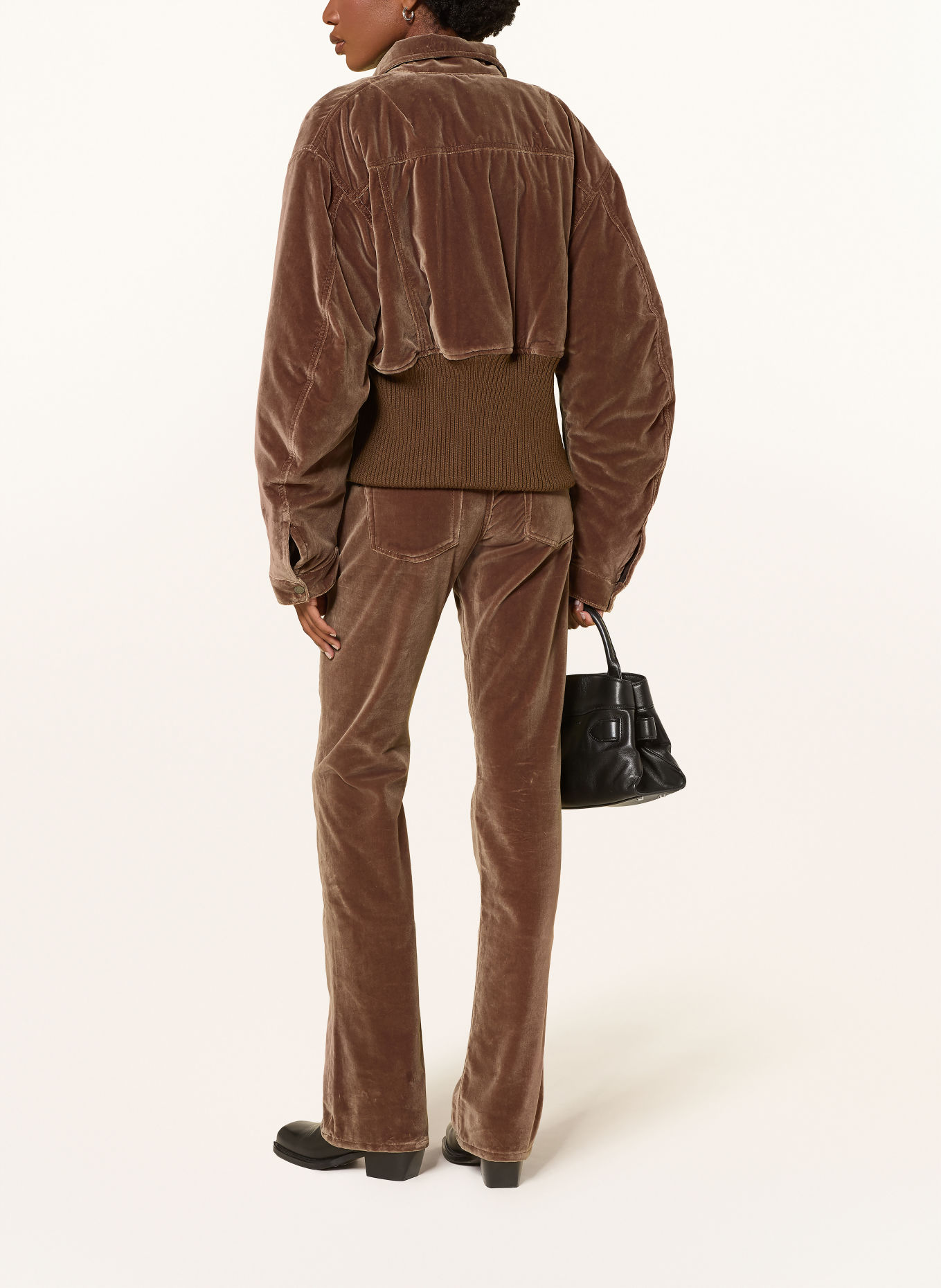 HAIKURE Pantalon bootcut CARLY en velours: MARRON