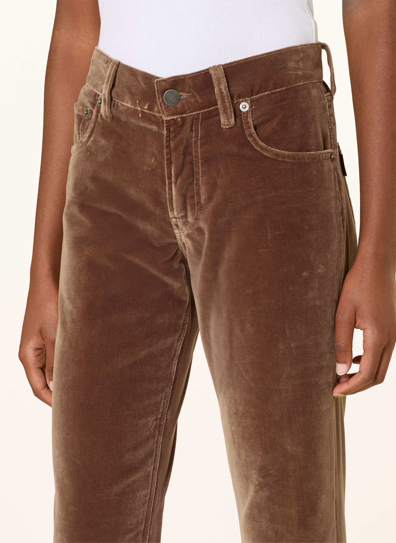 HAIKURE Pantalon bootcut CARLY en velours: MARRON