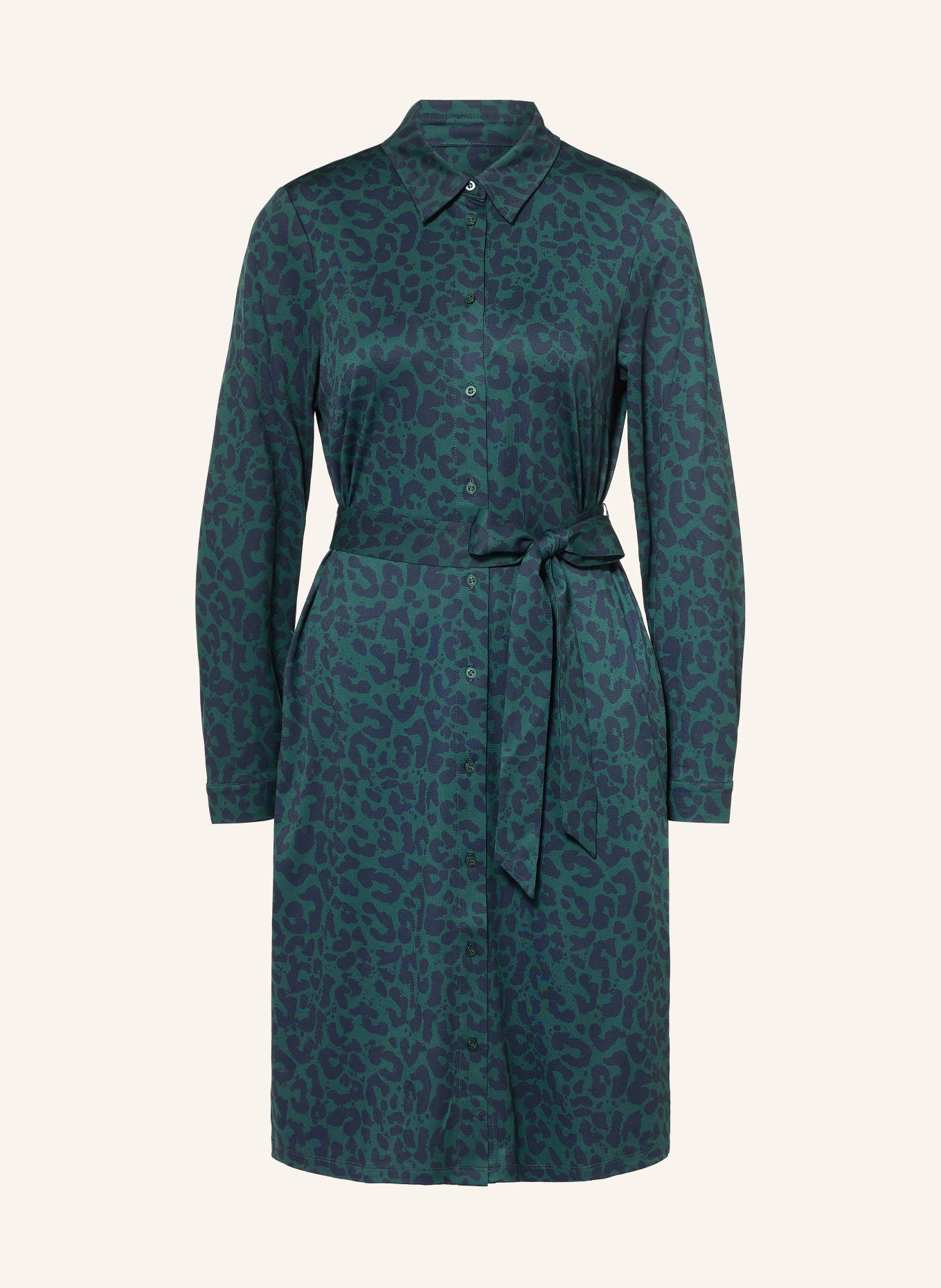 Miss Lagotte Jersey blousejurk: DONKERGROEN / DONKERBLAUW