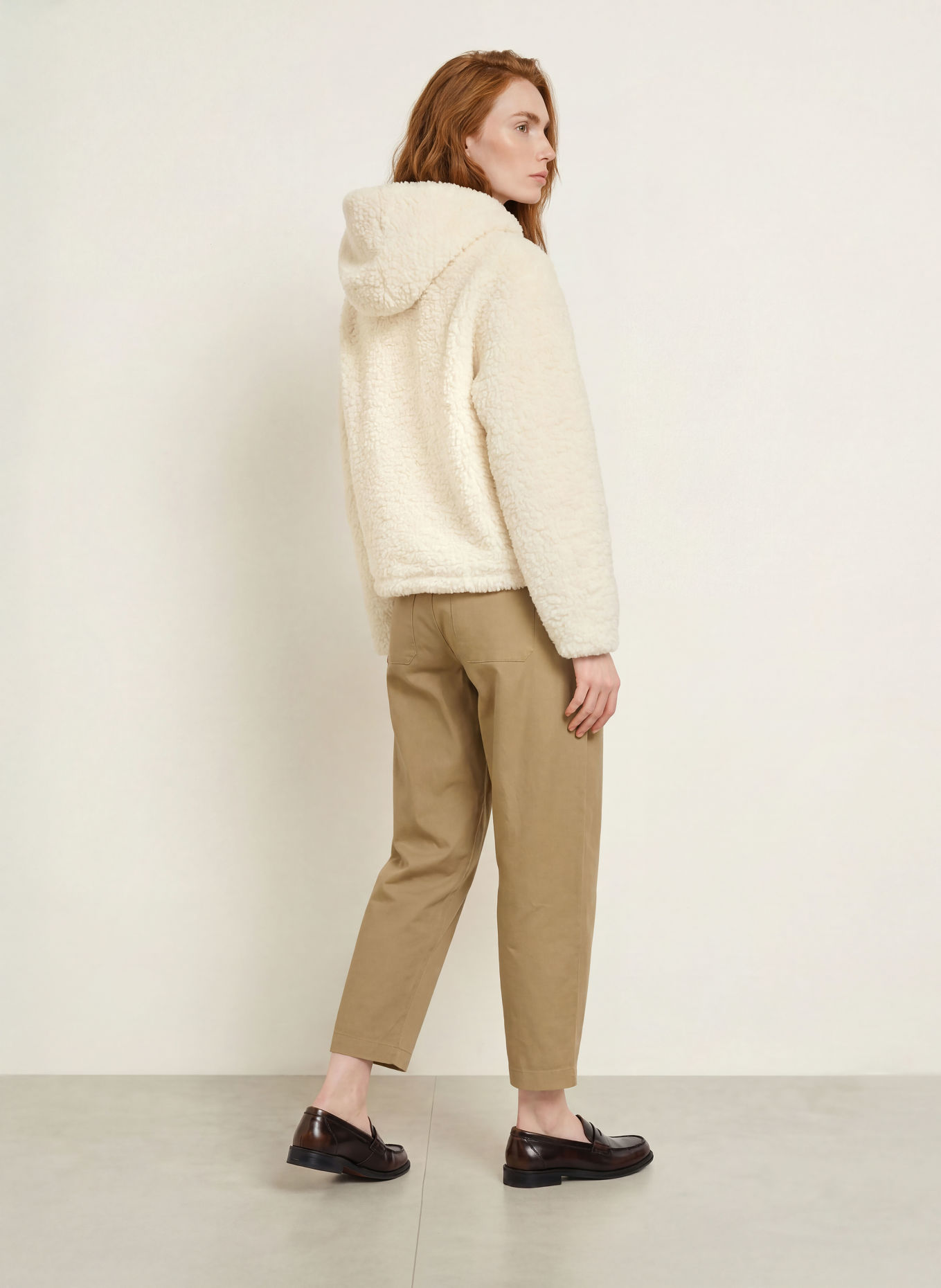 darling harbour Plush Jacket: OFFWHITE
