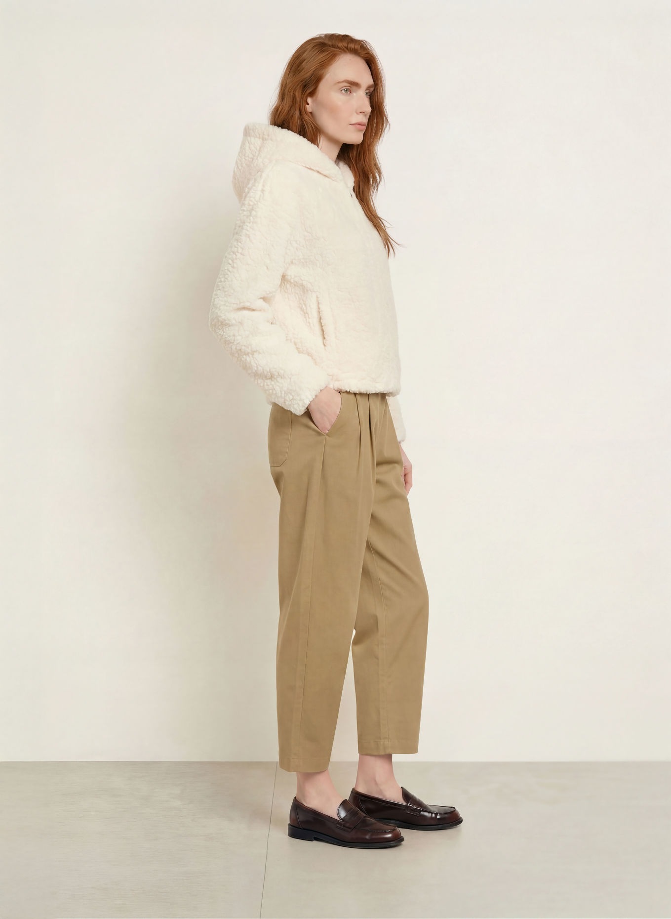 darling harbour Plush Jacket: OFFWHITE