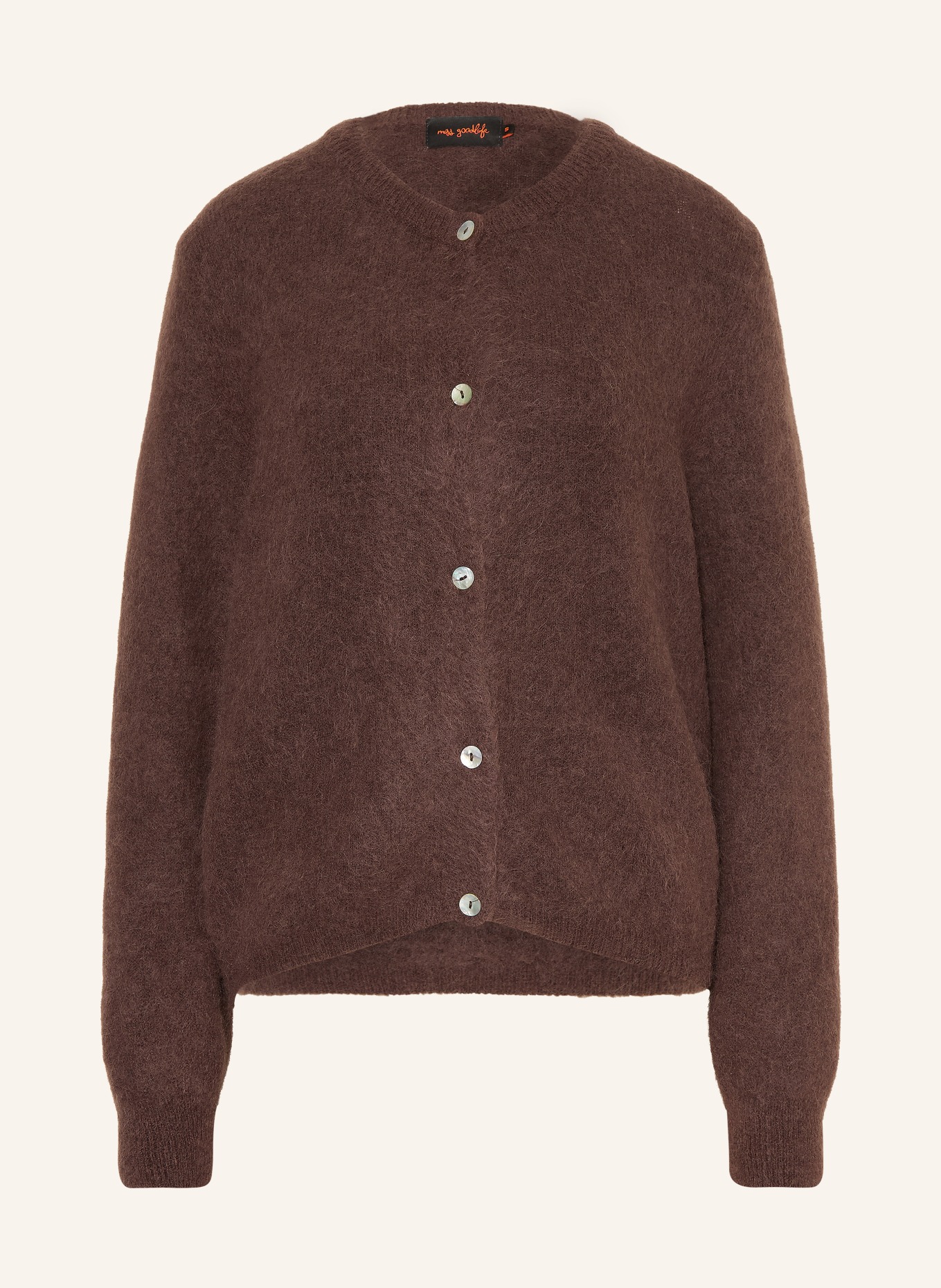 miss goodlife Vest met alpaca: MARRON FONCÉ
