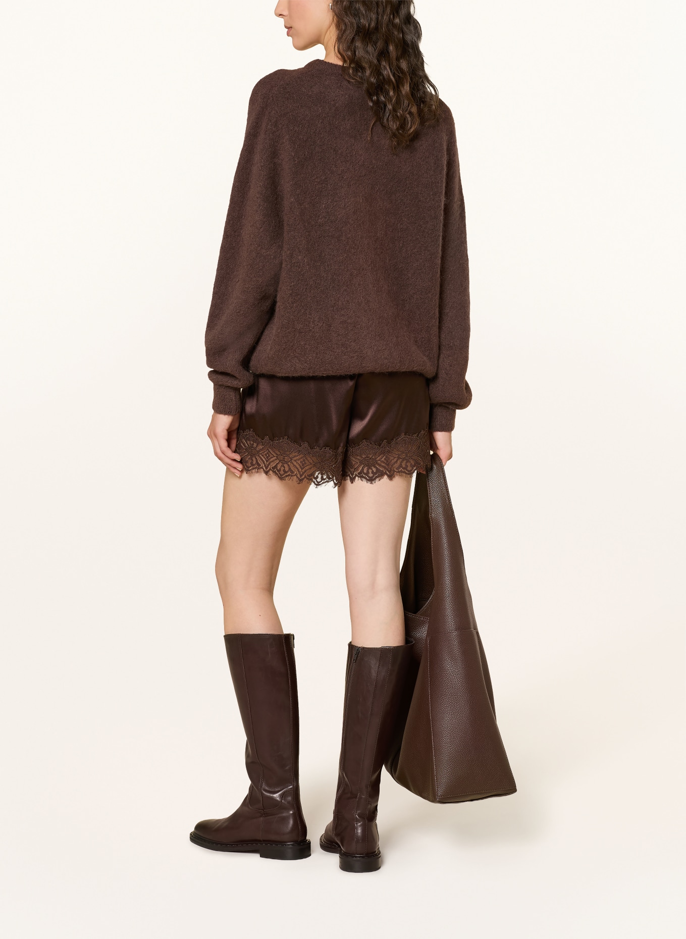 miss goodlife Vest met alpaca: MARRON FONCÉ