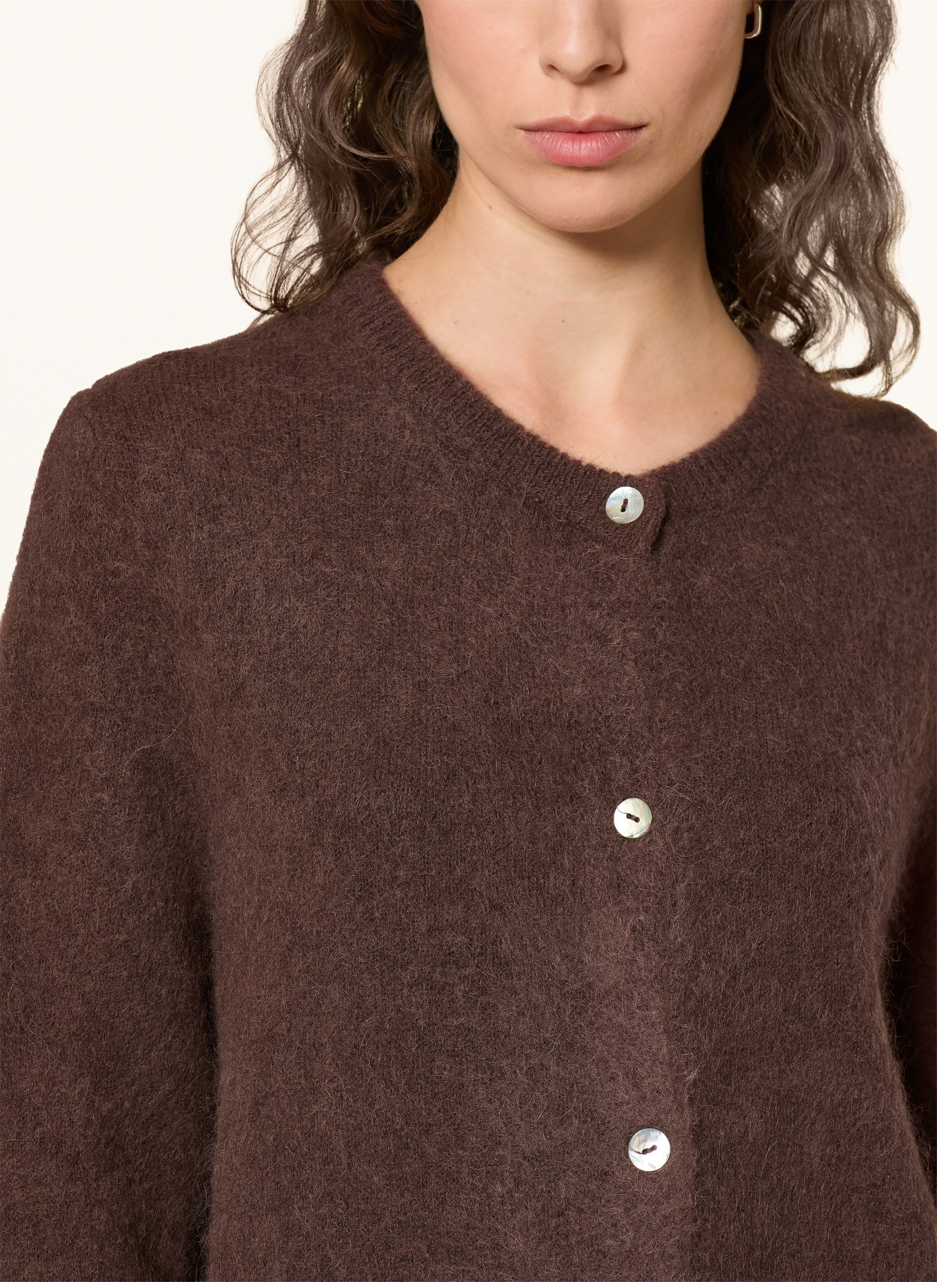 miss goodlife Vest met alpaca: MARRON FONCÉ