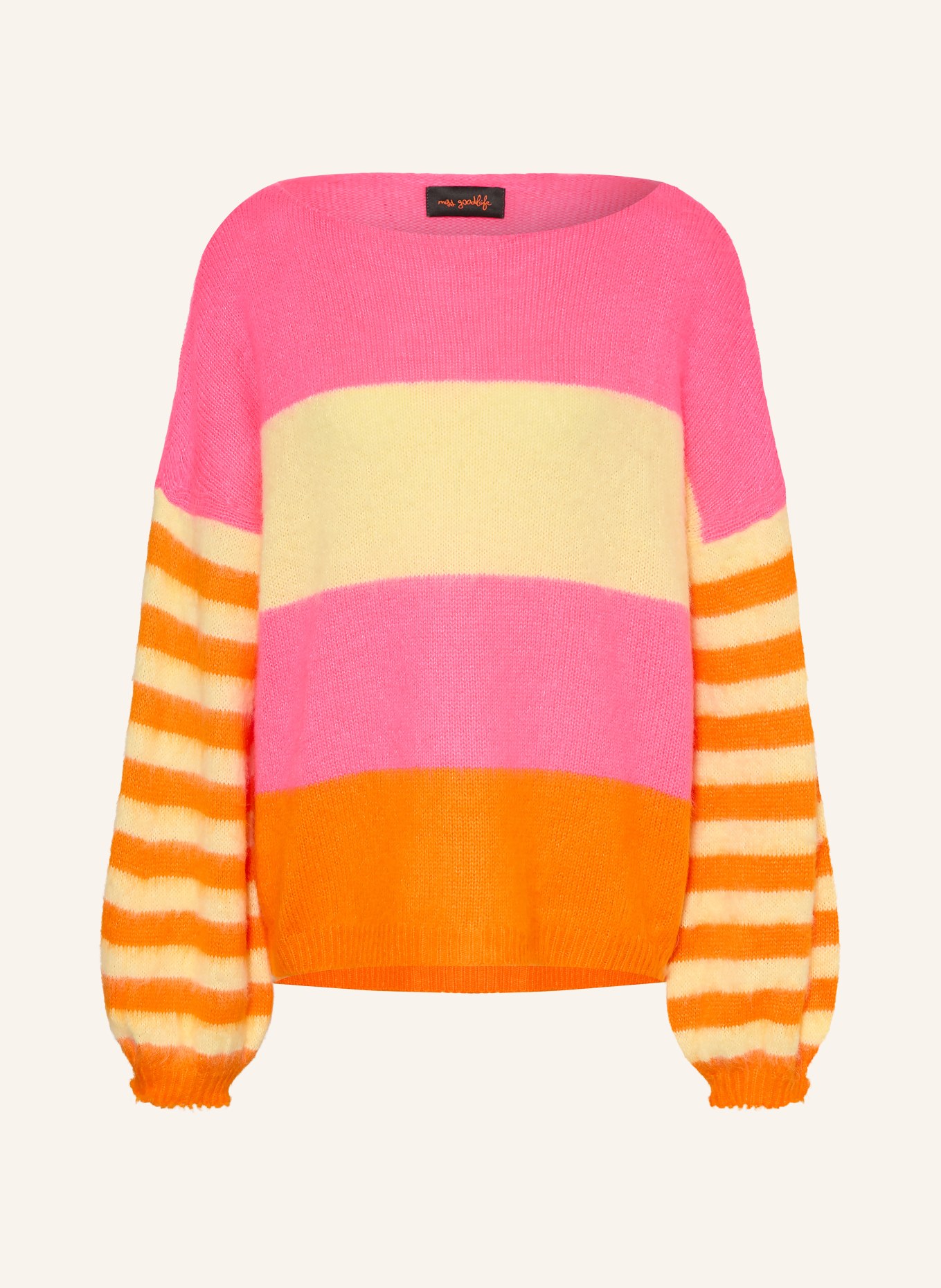 miss goodlife Trui van alpaca: NEONROZE / NEONORANJE / LICHTGEEL