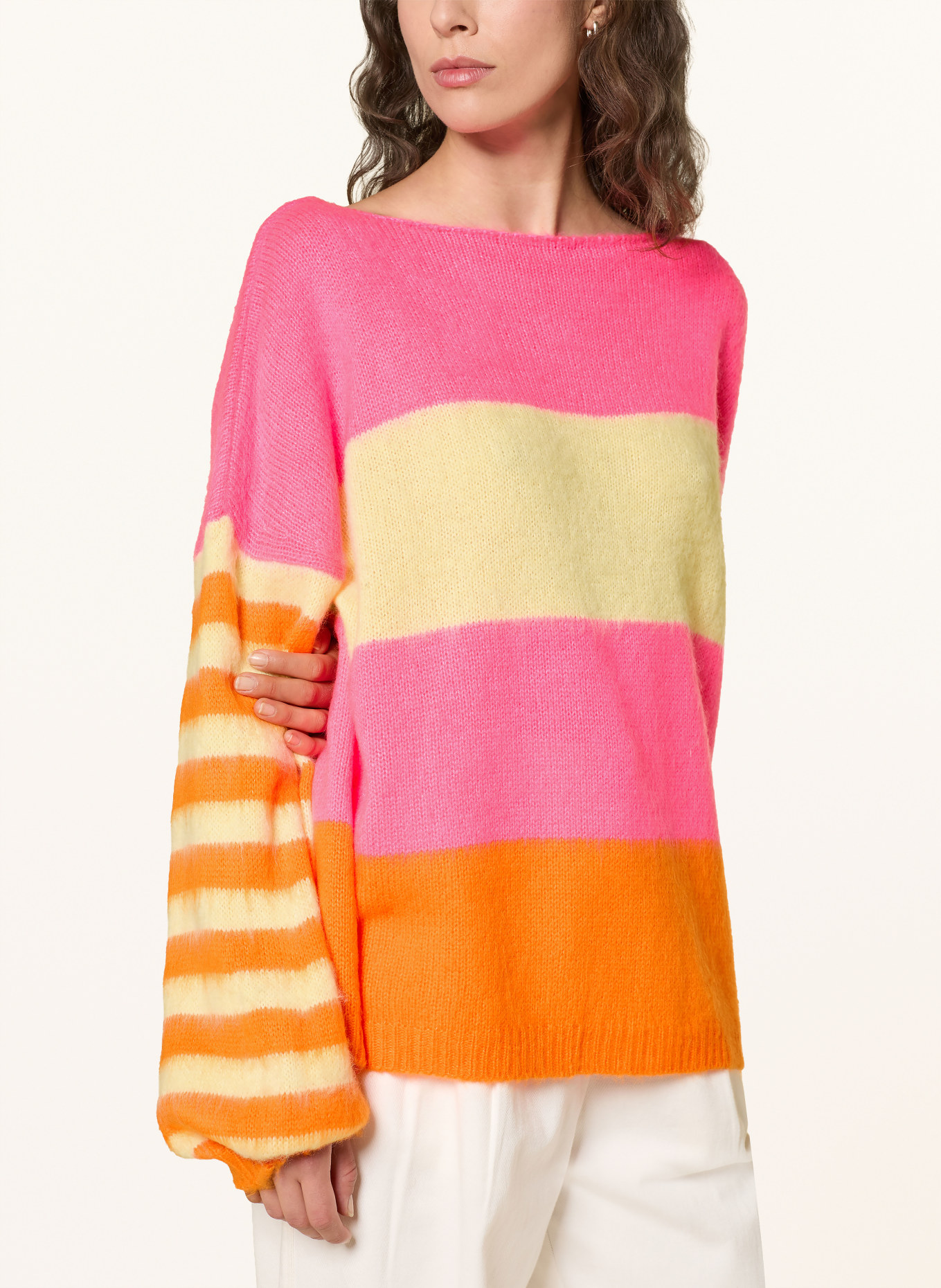 miss goodlife Trui van alpaca: NEONROZE / NEONORANJE / LICHTGEEL