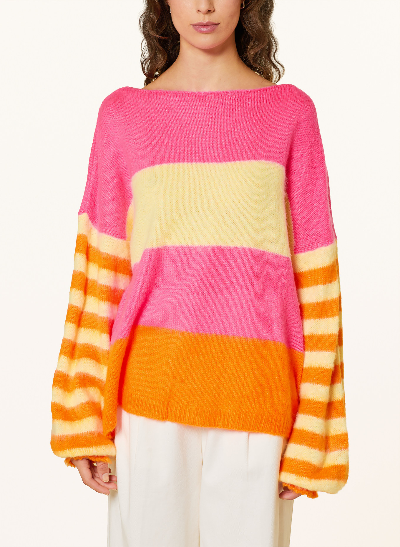 miss goodlife Trui van alpaca: NEONROZE / NEONORANJE / LICHTGEEL