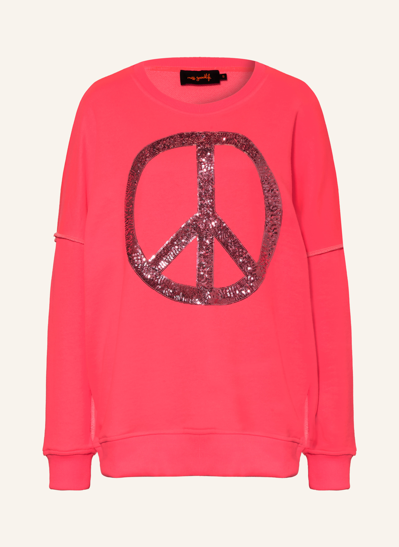 miss goodlife Oversized sweatshirt with sequins: NEON PINK