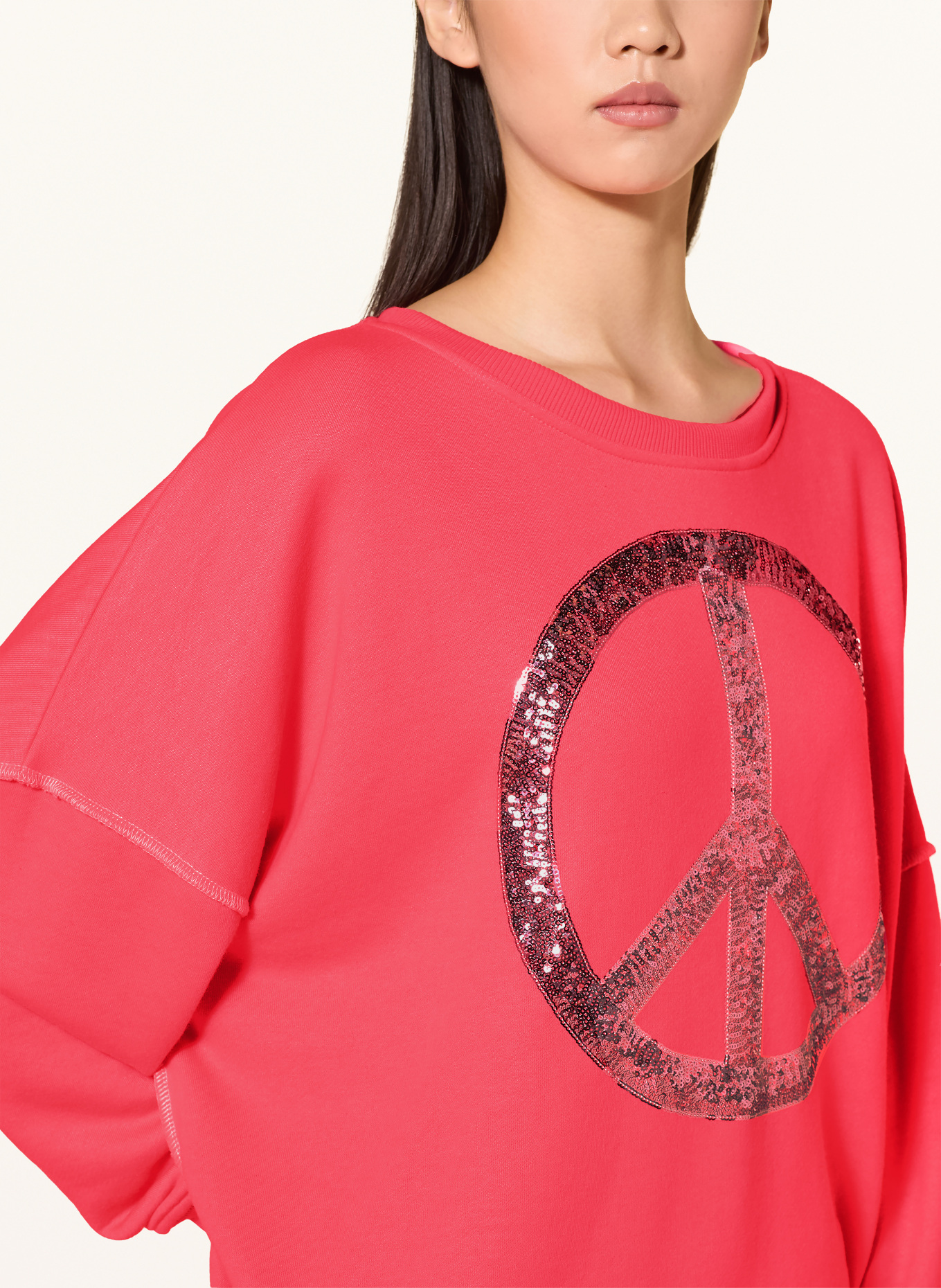 miss goodlife Oversized sweatshirt with sequins: NEON PINK