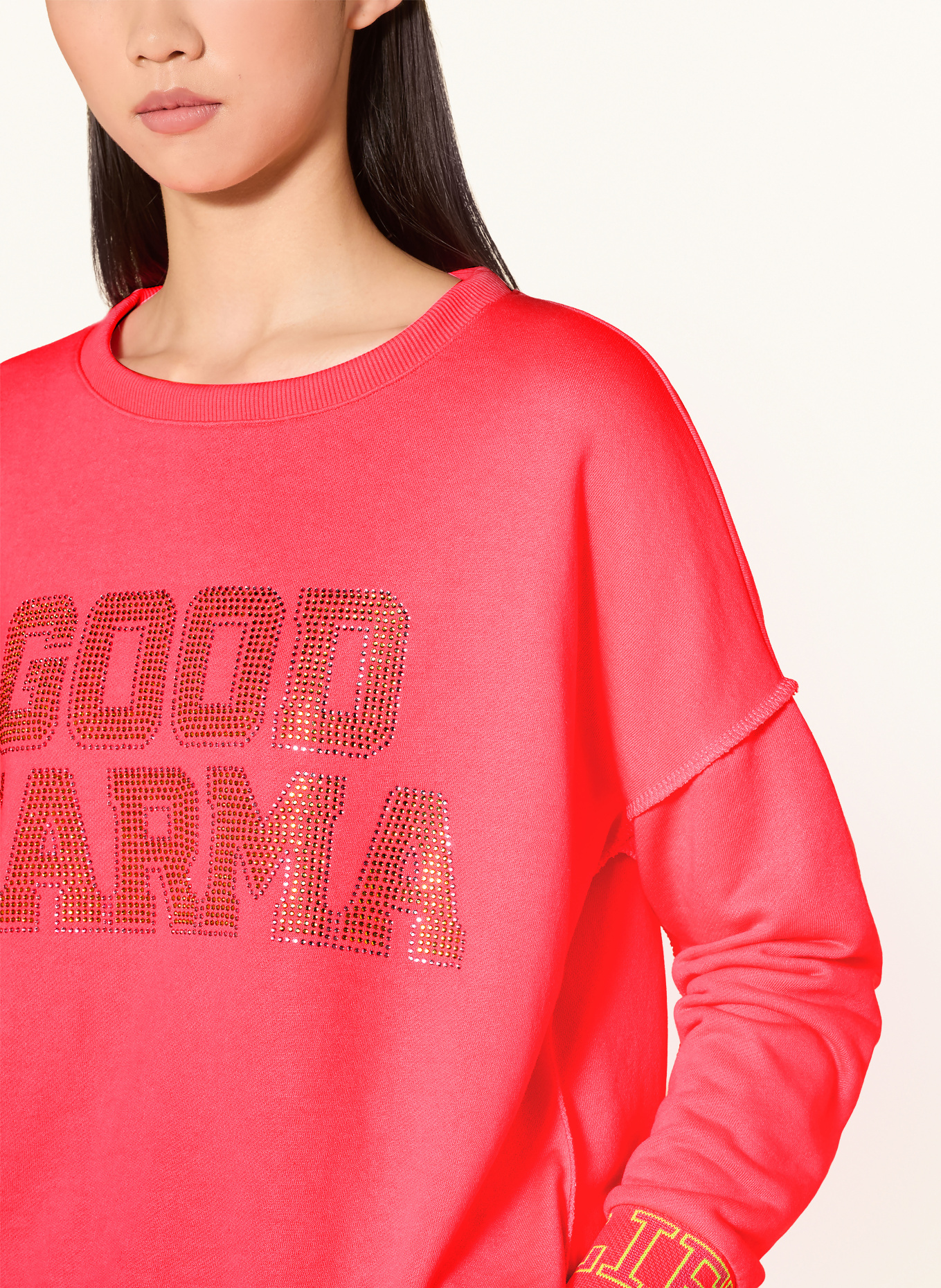 miss goodlife Oversized-tröja med strass: NEONPINK / LILA / NEONGRÖN