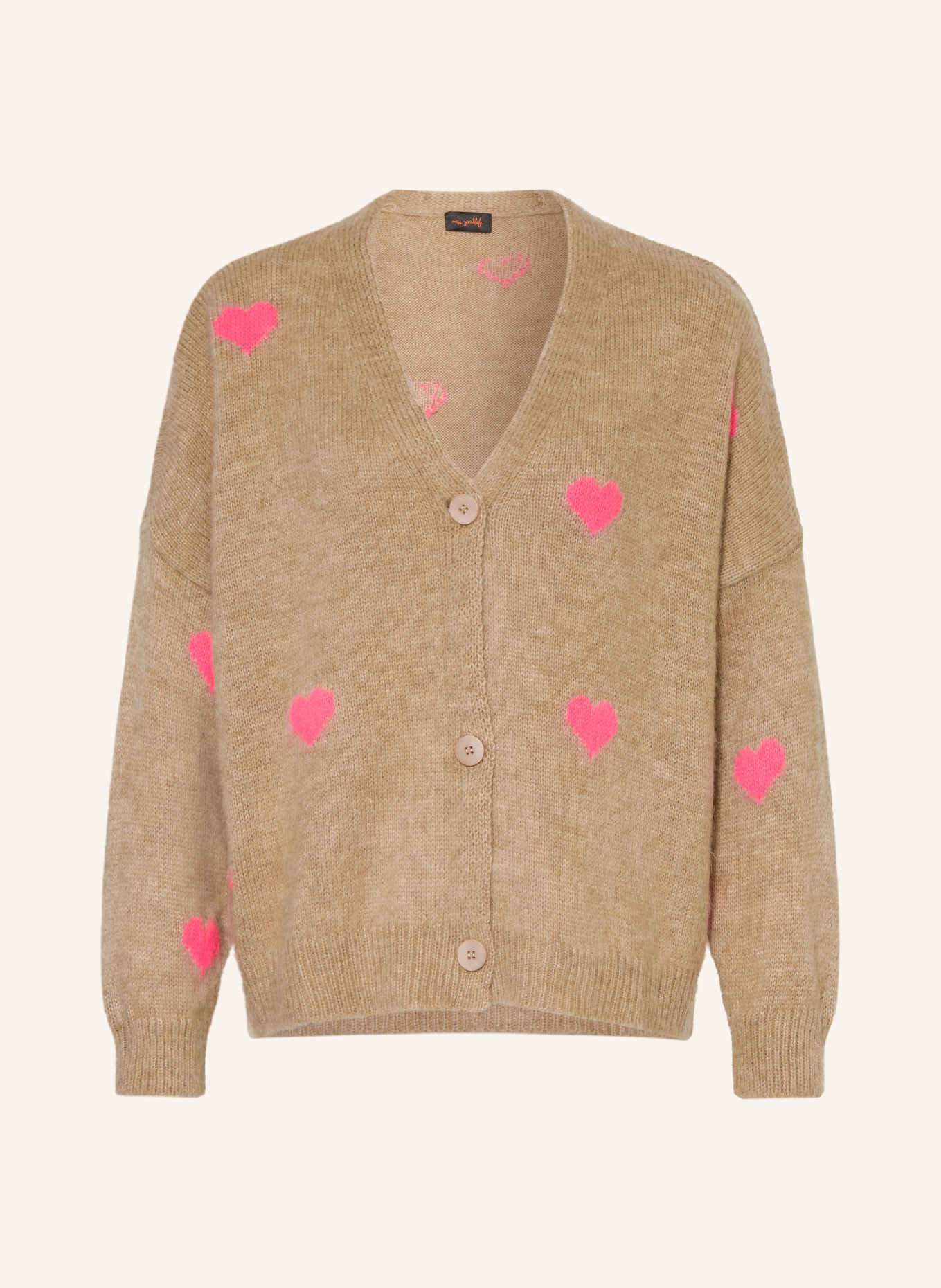miss goodlife Strickjacke mit Alpaka: CAMEL / PINK