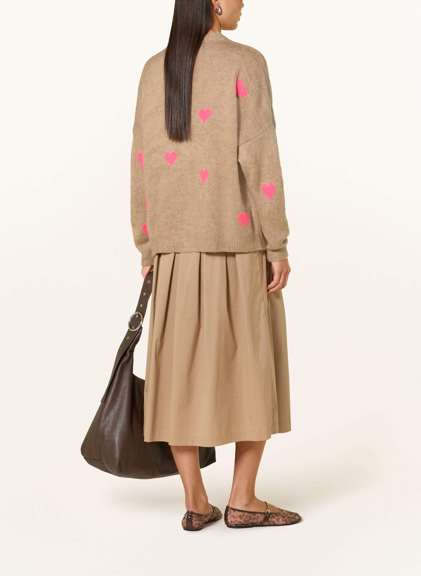 miss goodlife Strickjacke mit Alpaka: CAMEL / PINK