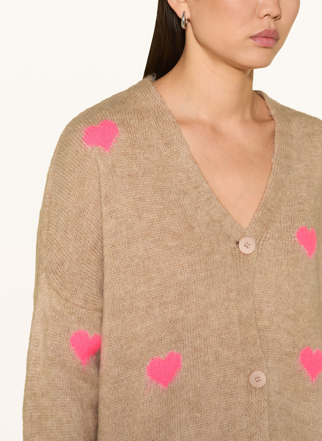 miss goodlife Strickjacke mit Alpaka: CAMEL / PINK