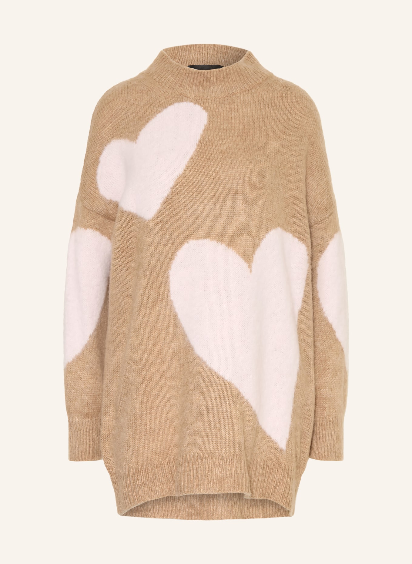 miss goodlife Trui van alpaca: BEIGE / ROSE CLAIR