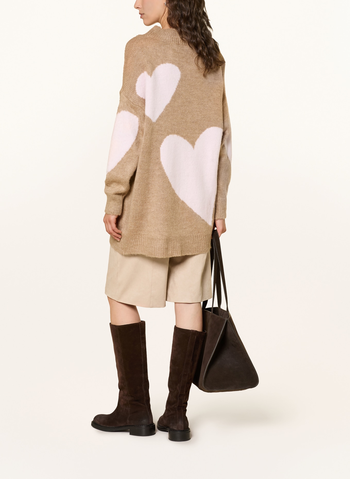 miss goodlife Trui van alpaca: BEIGE / ROSE CLAIR