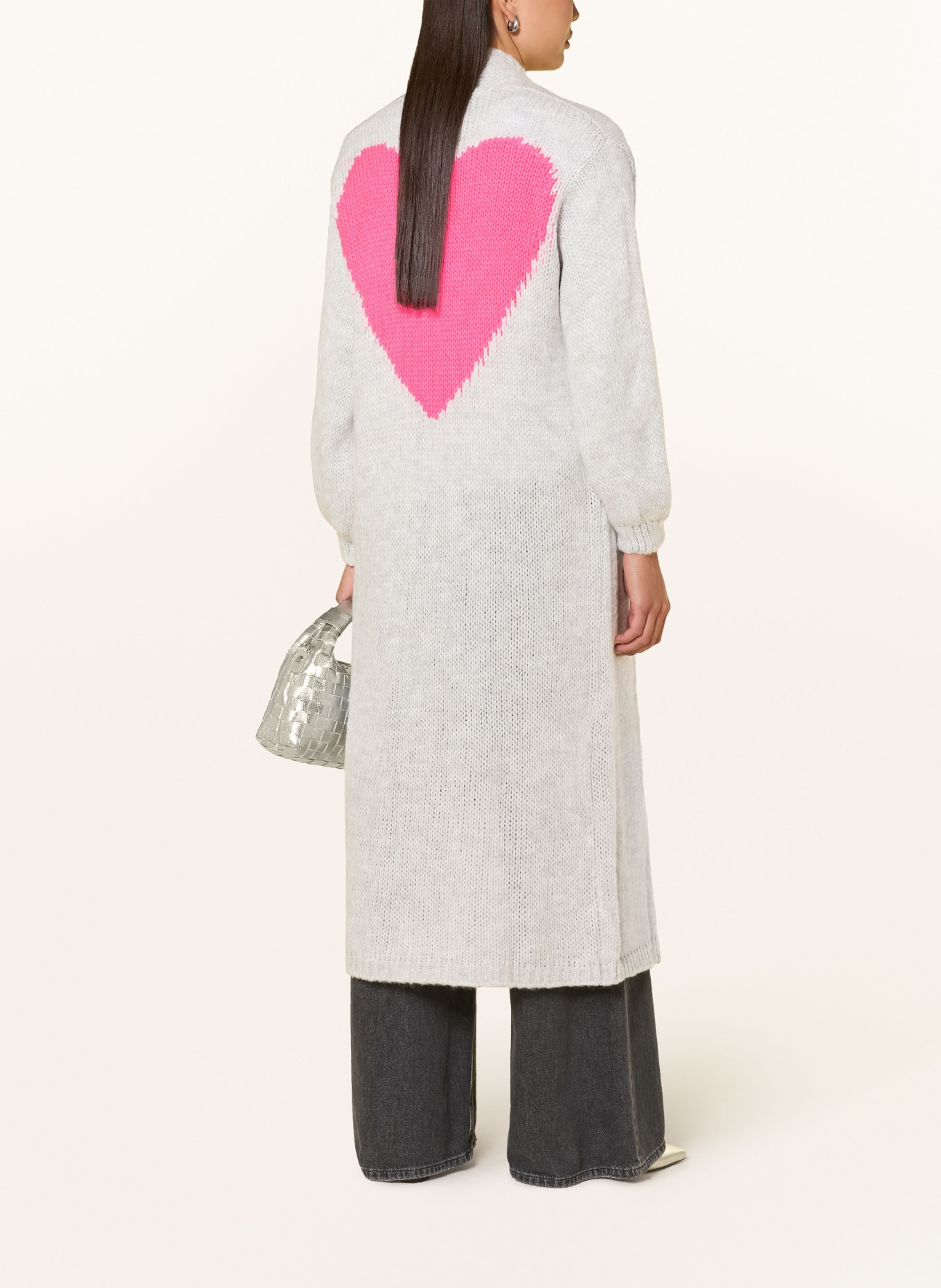 miss goodlife Knit wrap with alpaca: GRAY / PINK