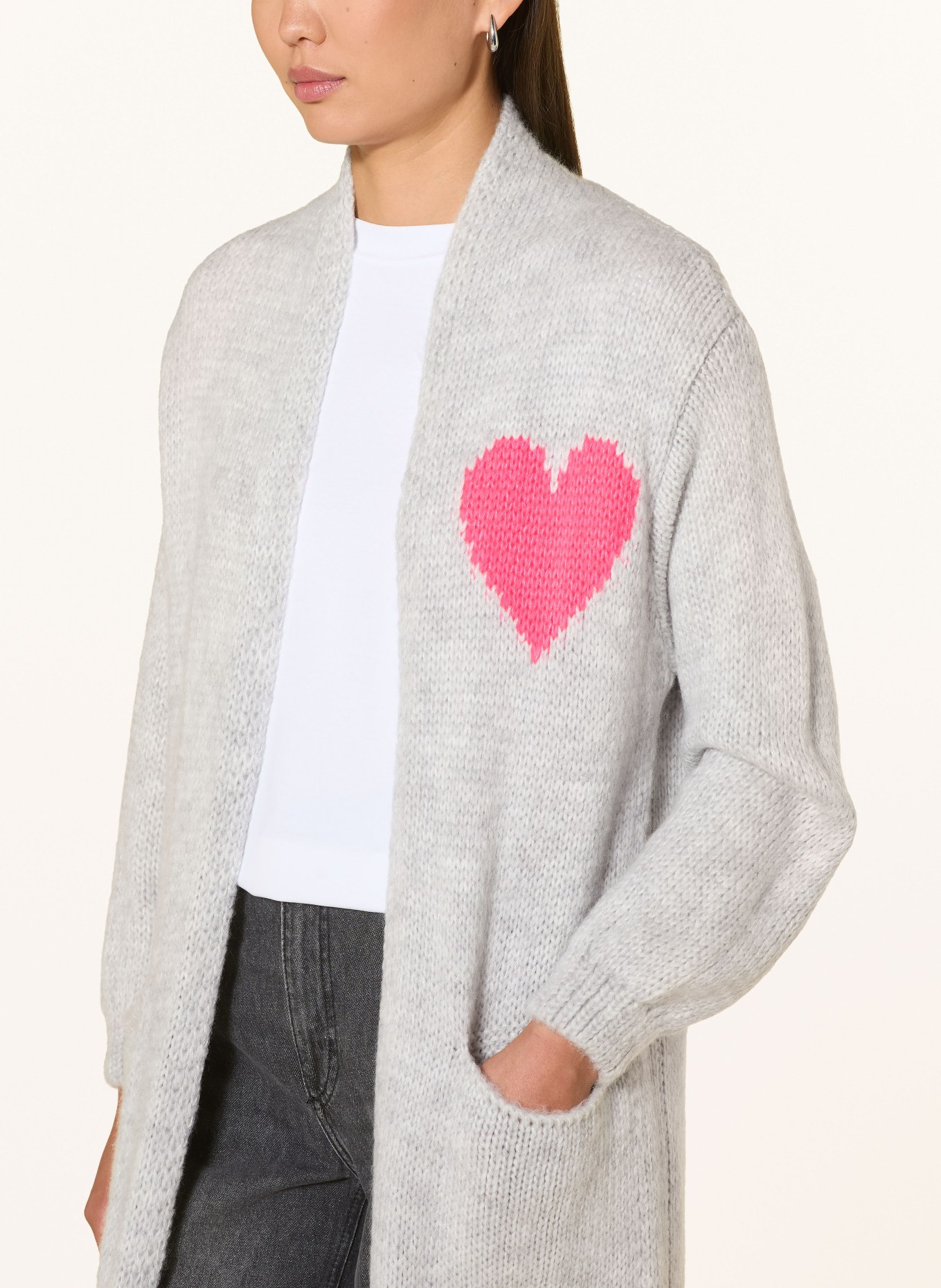 miss goodlife Knit wrap with alpaca: GRAY / PINK
