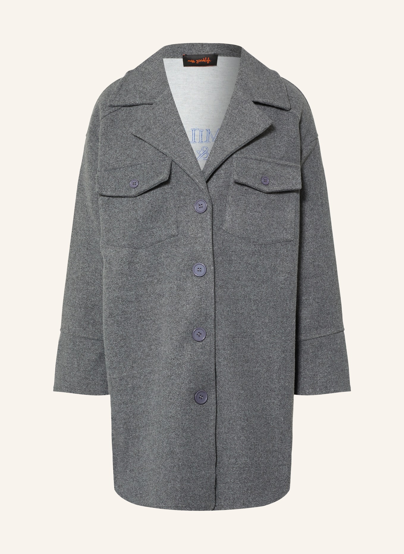miss goodlife Mantel: GRAU / PINK / BLAU