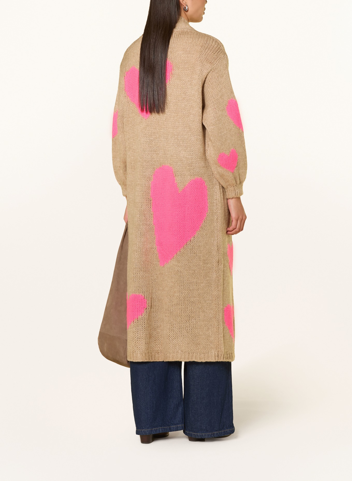 miss goodlife Knit wrap with alpaca: BEIGE / PINK