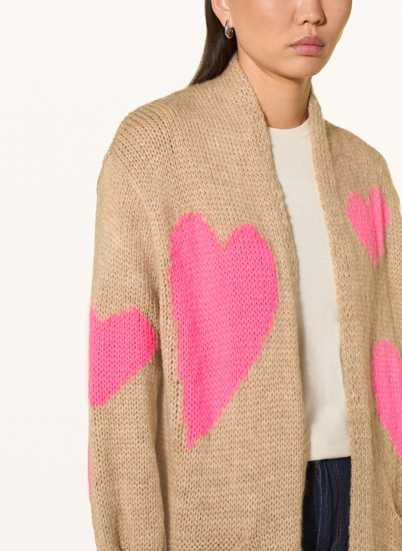 miss goodlife Knit wrap with alpaca: BEIGE / PINK