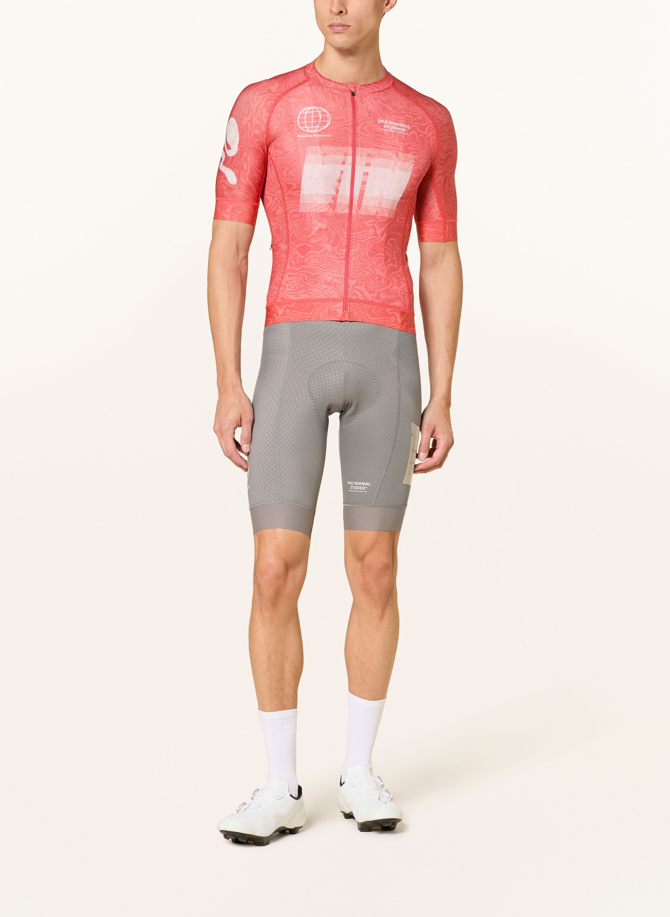 PAS NORMAL STUDIOS MECHANISM LOGO Cycling jersey: RED / WHITE