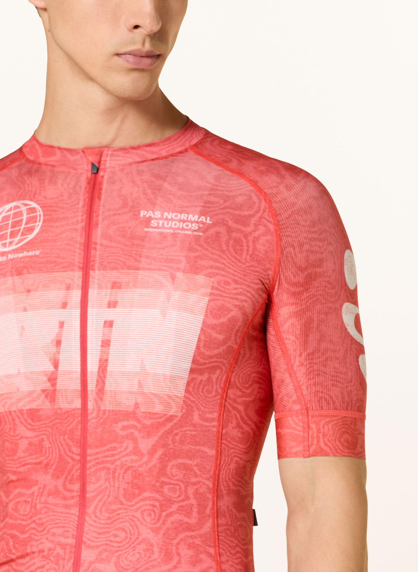 PAS NORMAL STUDIOS MECHANISM LOGO Cycling jersey: RED / WHITE