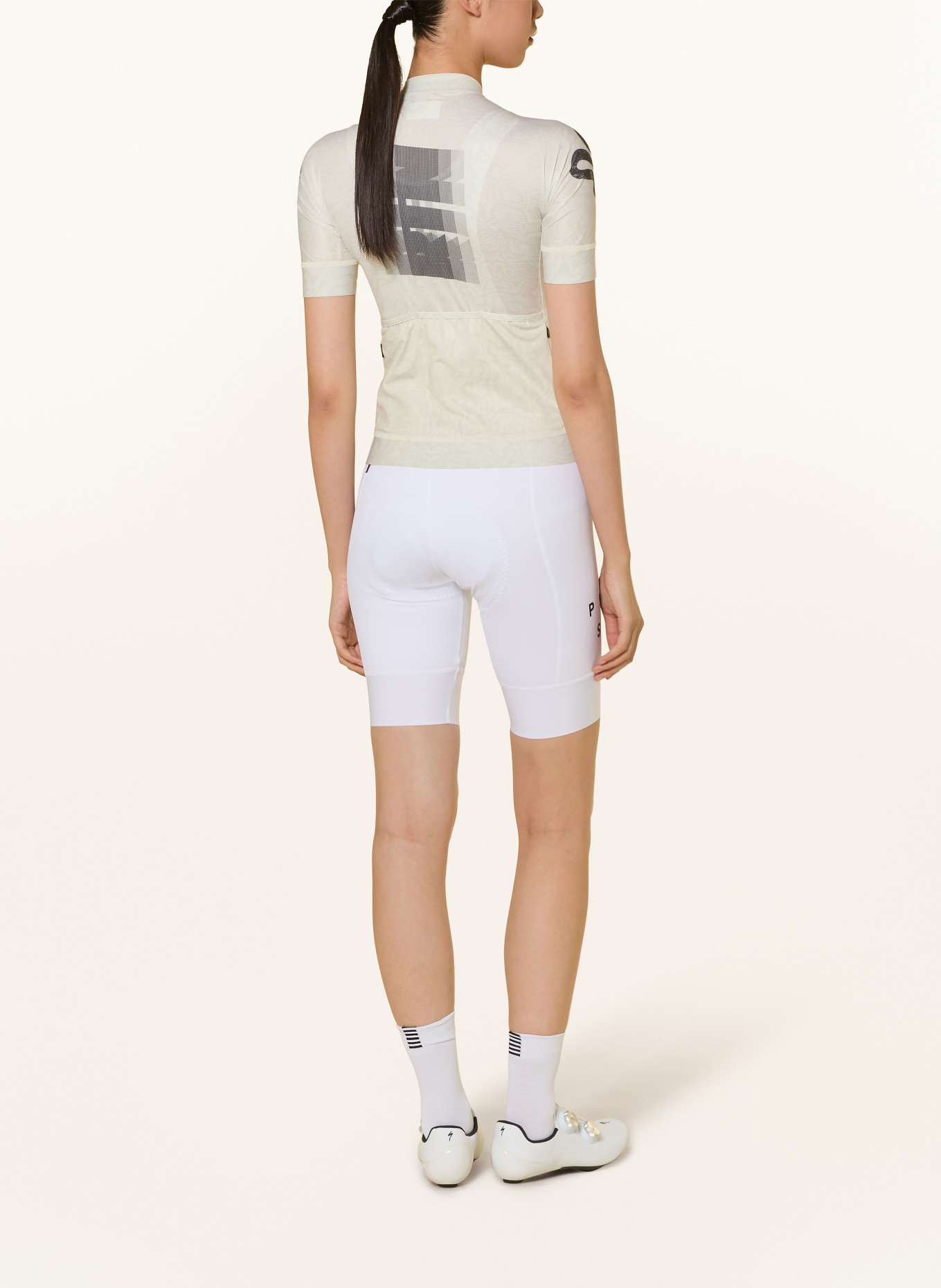 PAS NORMAL STUDIOS MECHANISM LOGO Cycling jersey: ECRU / DARK GRAY