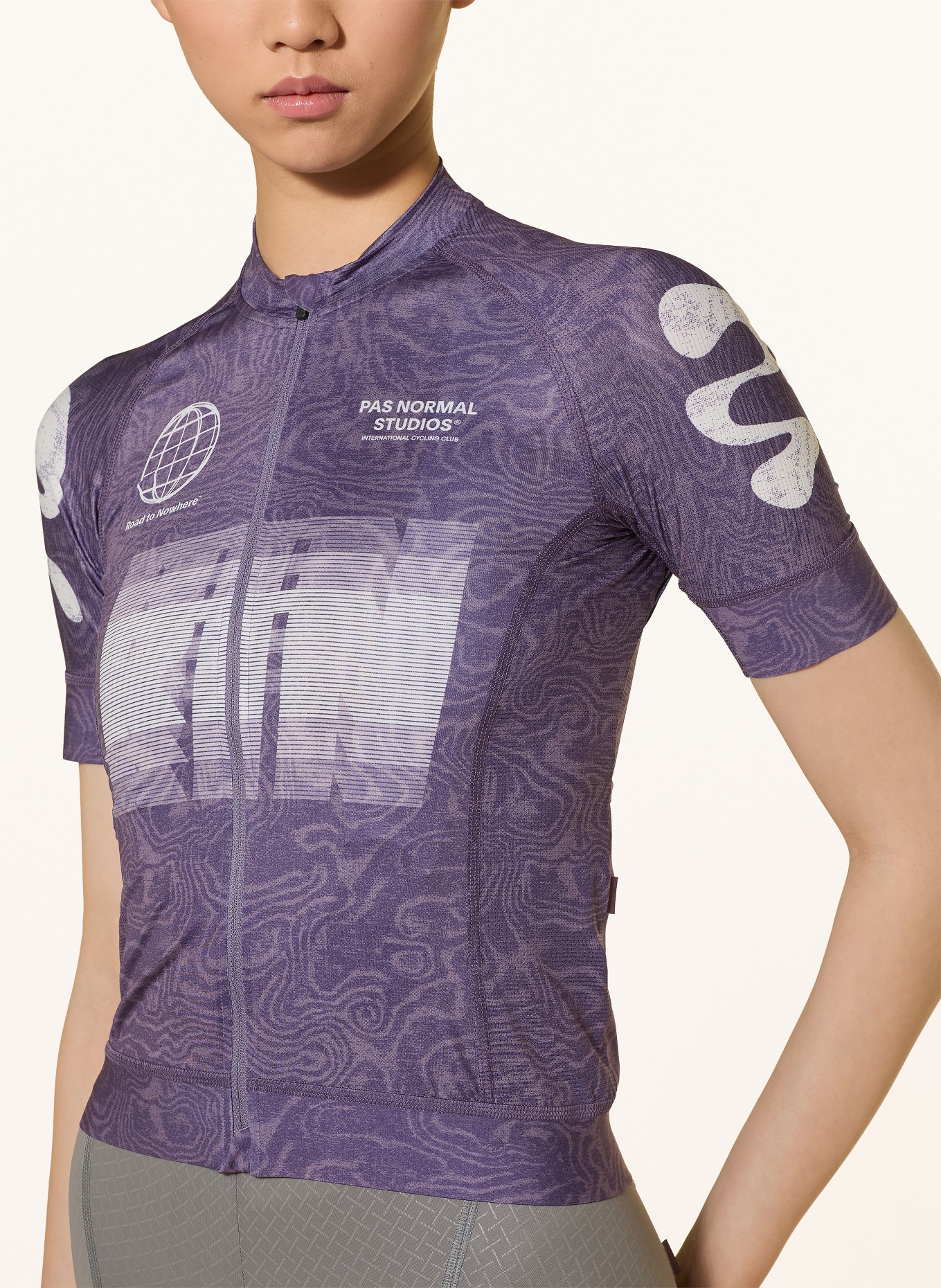 PAS NORMAL STUDIOS MECHANISM LOGO Cycling jersey: DARK PURPLE / WHITE