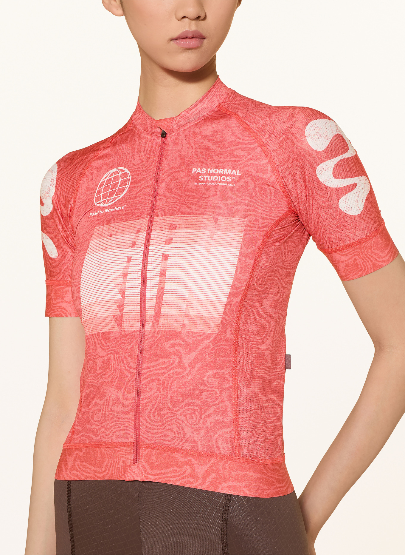PAS NORMAL STUDIOS MECHANISM LOGO Cycling jersey: RED / WHITE