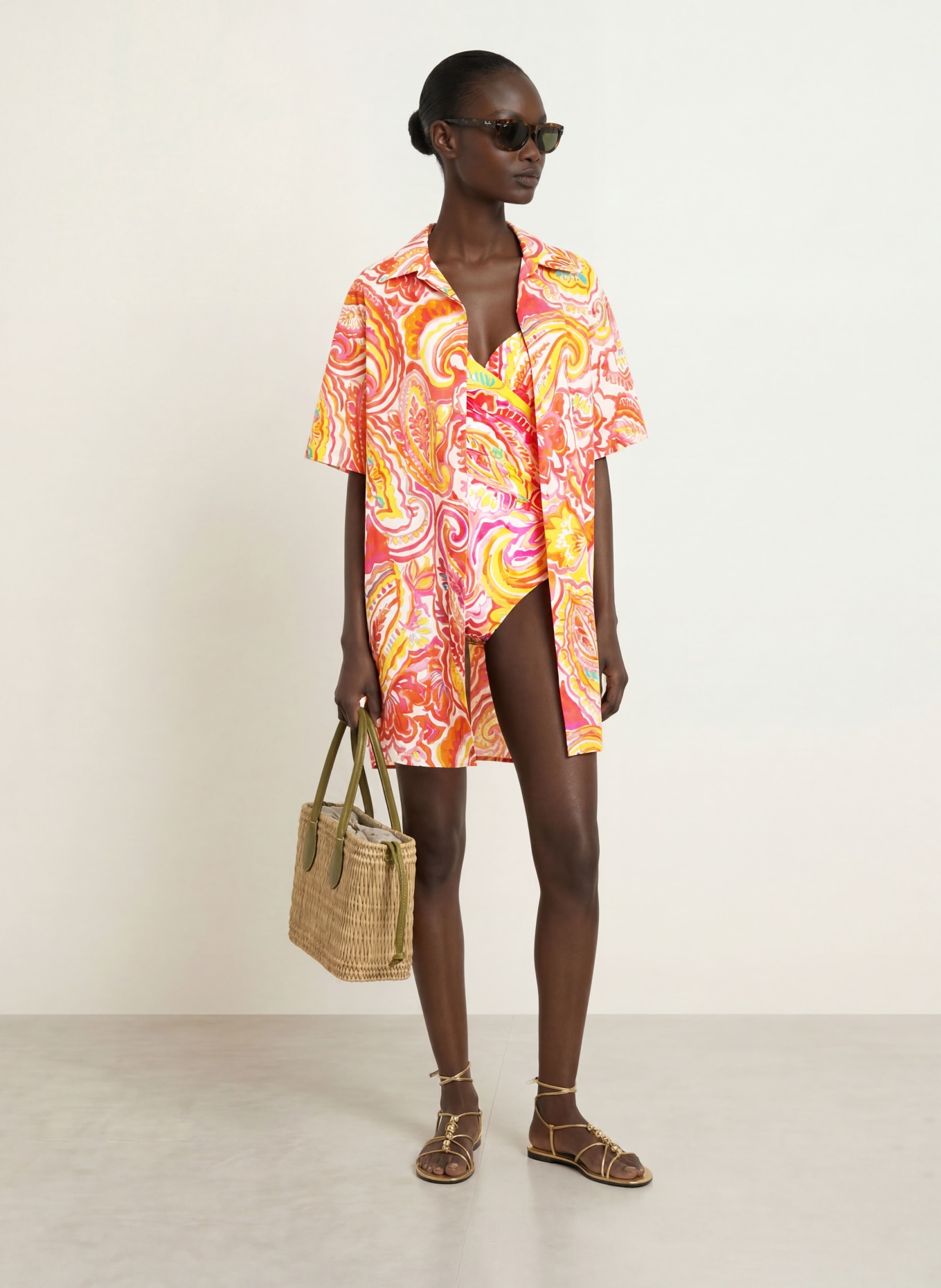 Charmline Corrigerend badpak SUMMER INFUSION in wikkelstijl: ROOD / ORANJE / GEEL