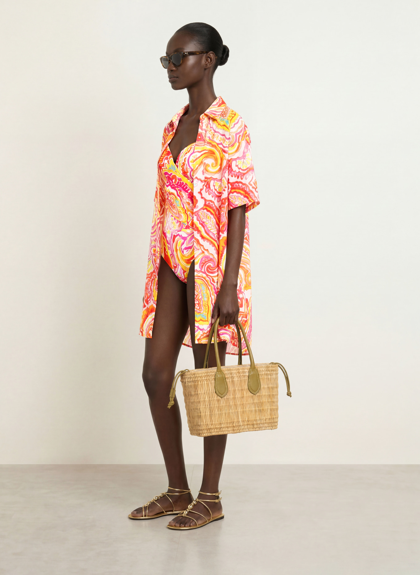 Charmline Corrigerend badpak SUMMER INFUSION in wikkelstijl: ROOD / ORANJE / GEEL