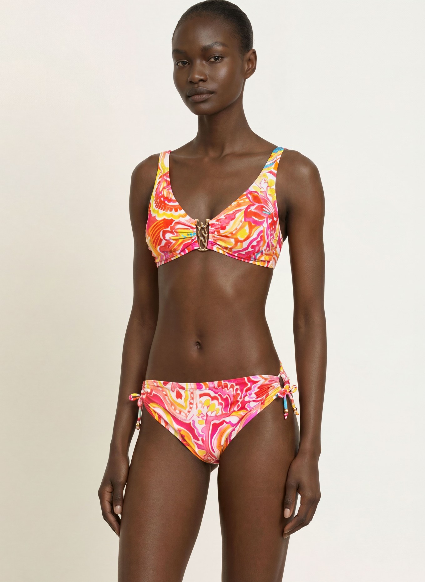Charmline Bralette-bikini SUMMER INFUSION: ROOD / PAARS / GEEL