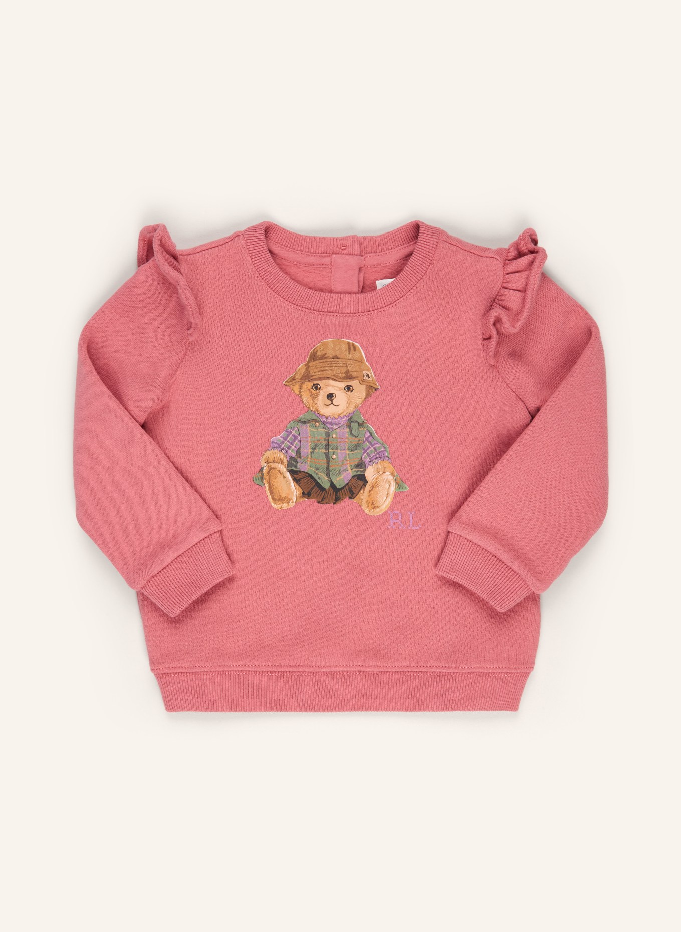 POLO RALPH LAUREN Hanorac cu volane: ROZ / MARO DESCHIS / VERDE