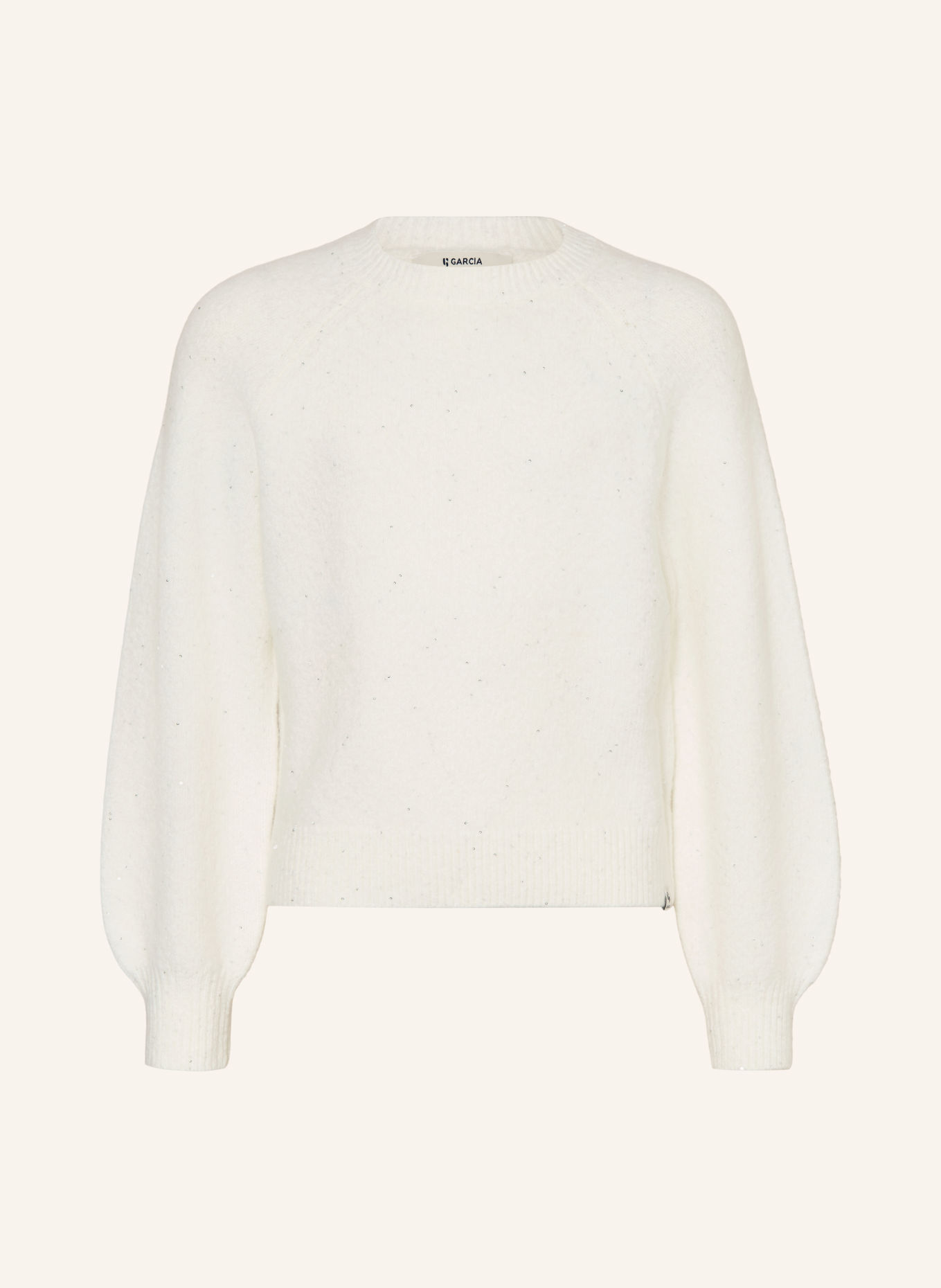 GARCIA Pullover mit Pailletten: CREME