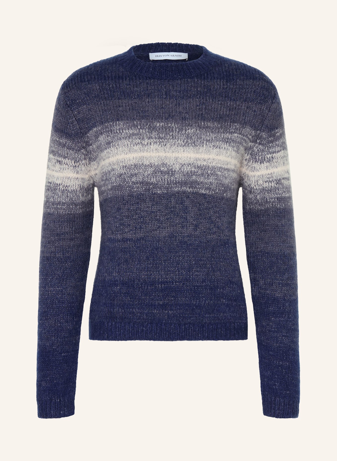 IRIS von ARNIM Pull FELTON en cachemire: BLEU FONCÉ / GRIS CLAIR / GRIS