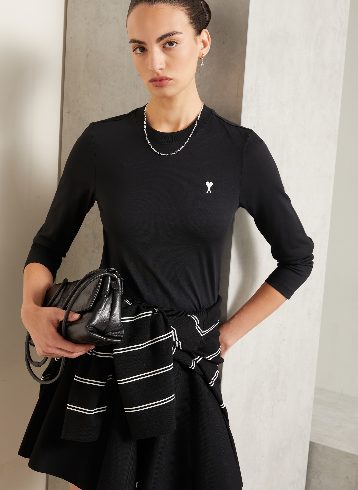 AMI PARIS Longsleeve: ZWART
