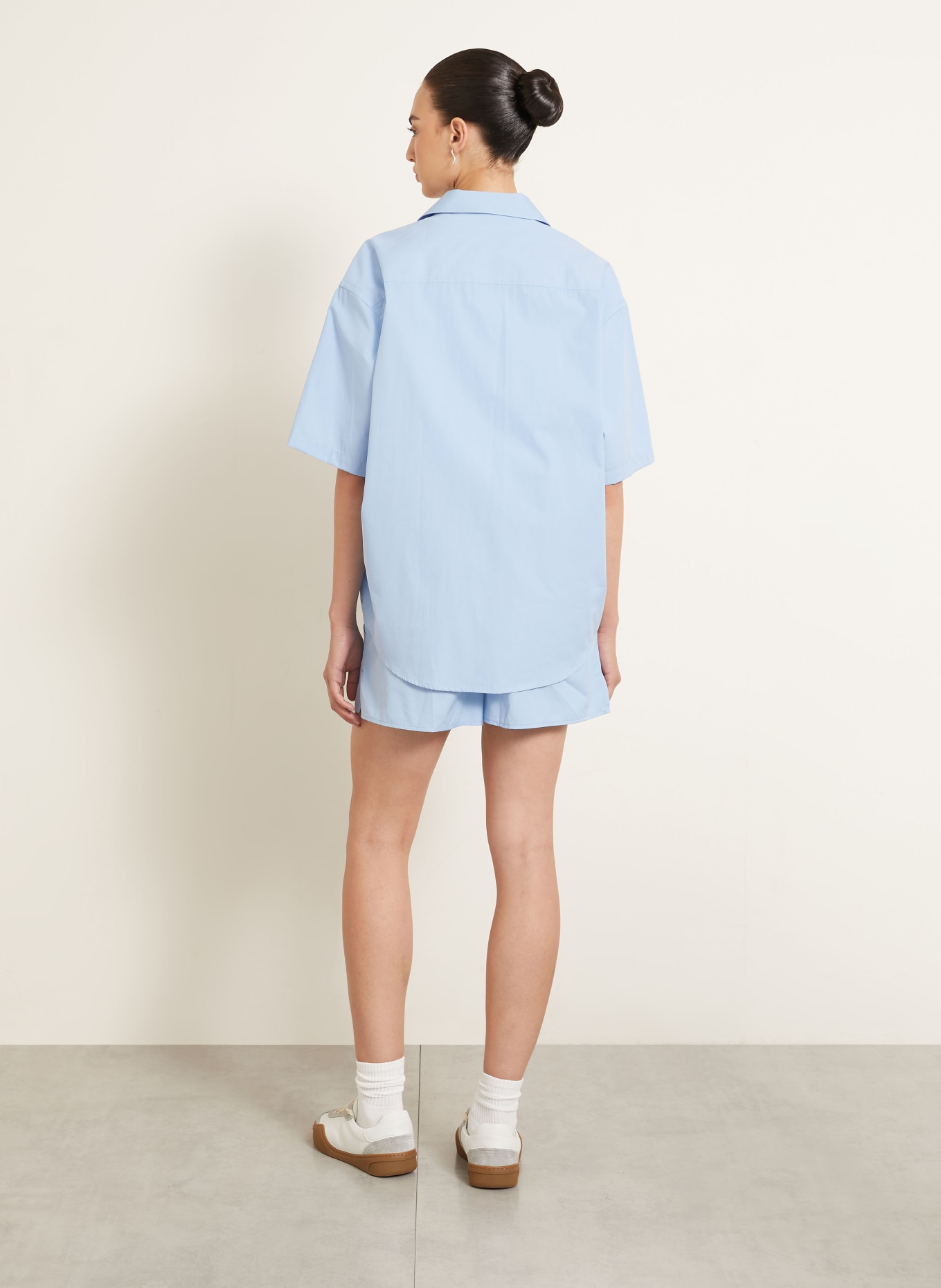 AMI PARIS Blouse: LIGHT BLUE / DARK GREEN / DARK BLUE