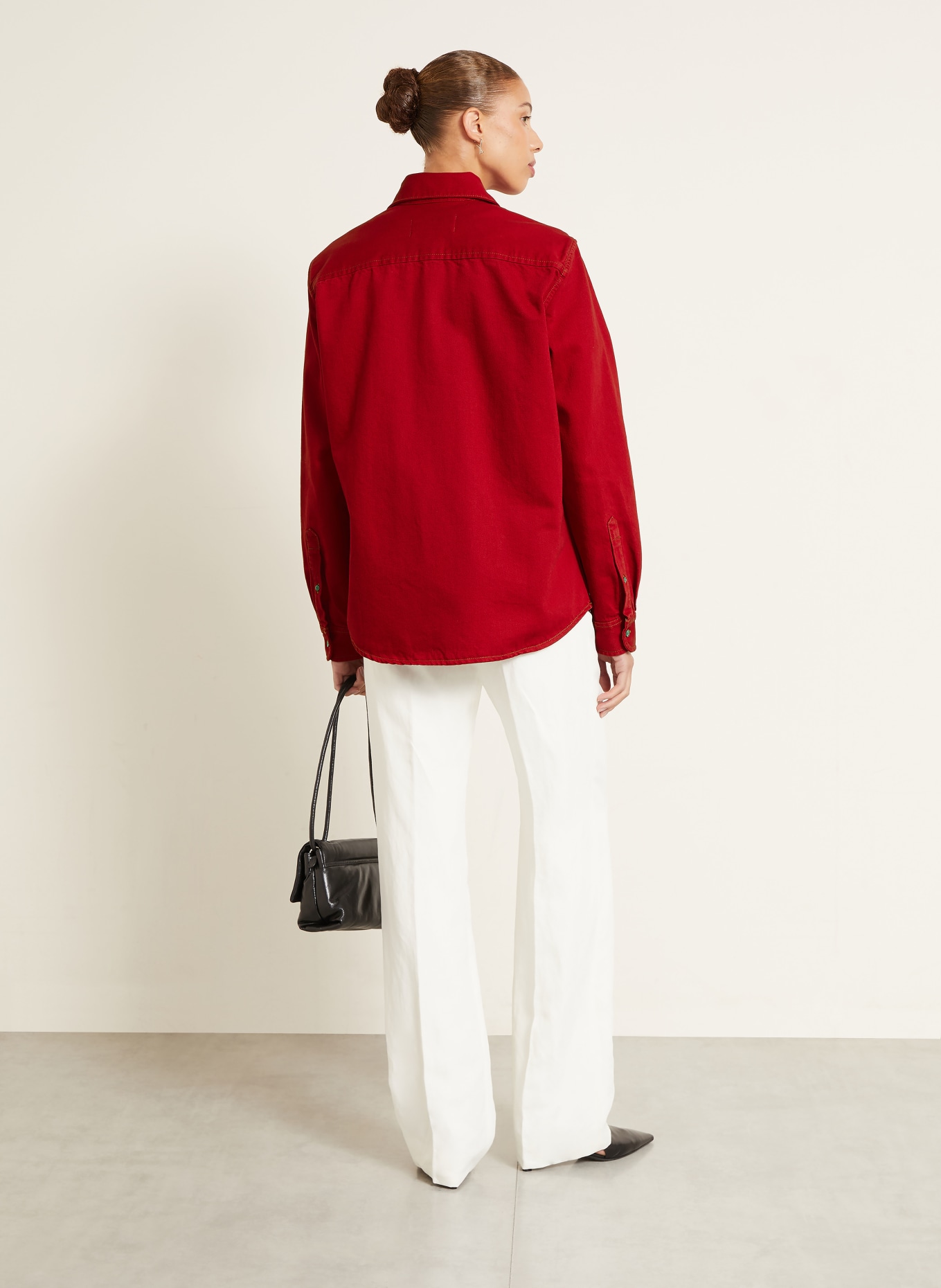 AMI PARIS Jeansbluse: ROT