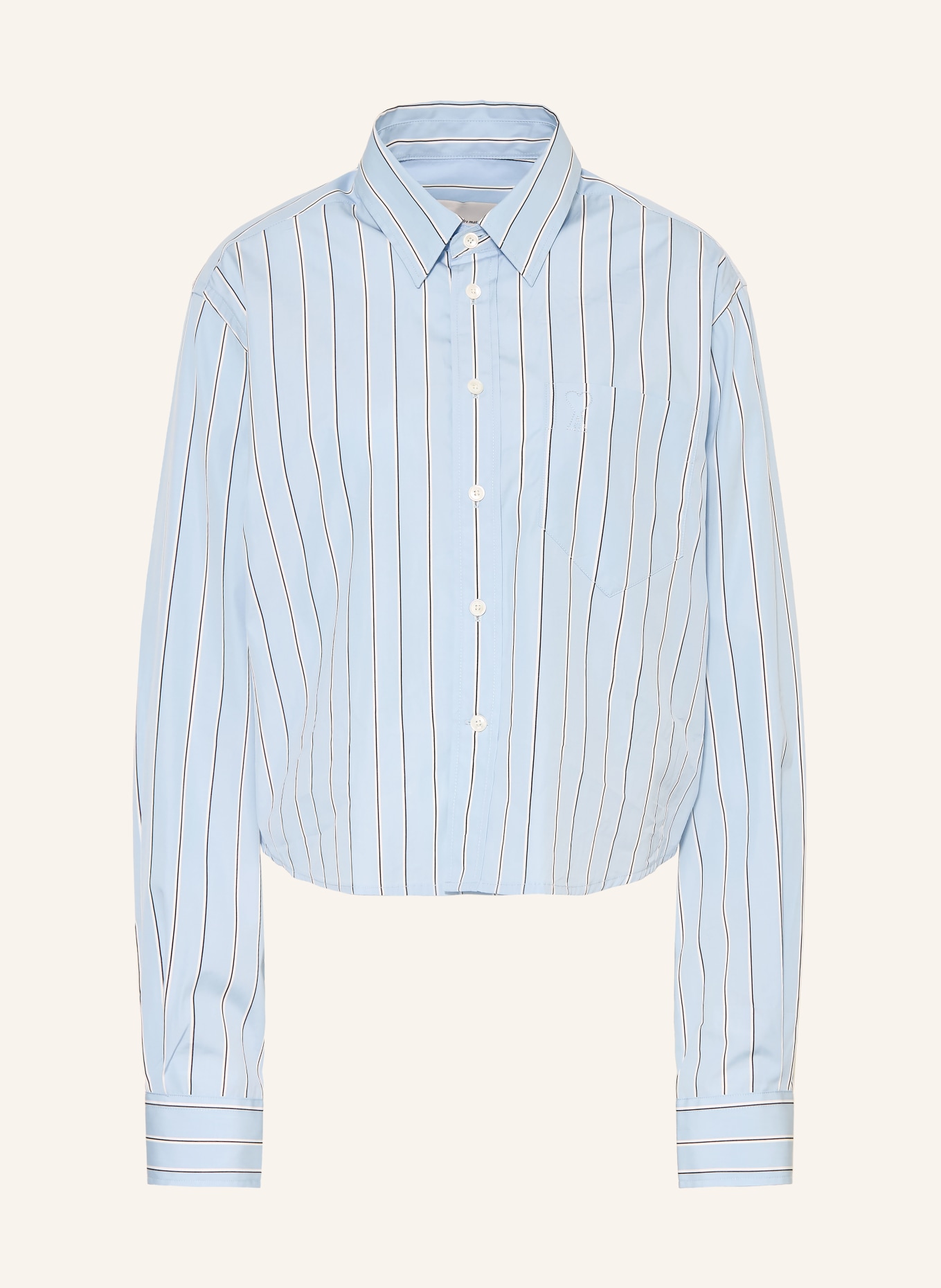 AMI PARIS Shirt blouse: LIGHT BLUE / WHITE / BLACK