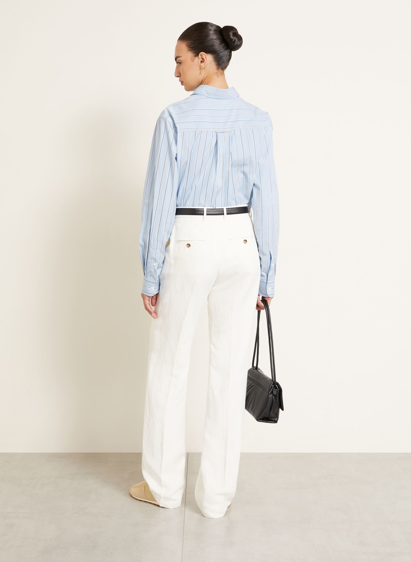AMI PARIS Shirt blouse: LIGHT BLUE / WHITE / BLACK