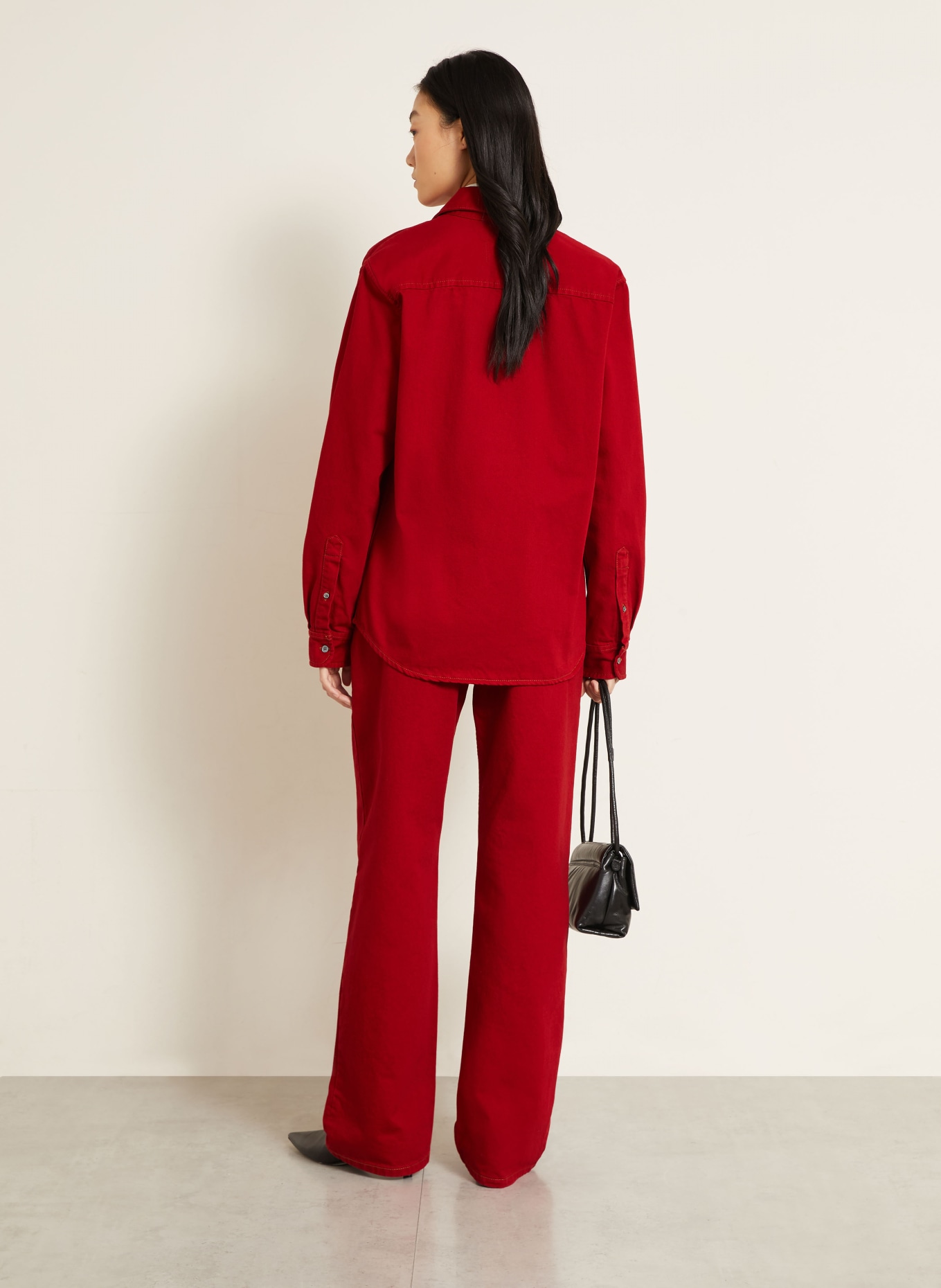 AMI PARIS Wide leg jeans: A186 ROUGE RUBIS