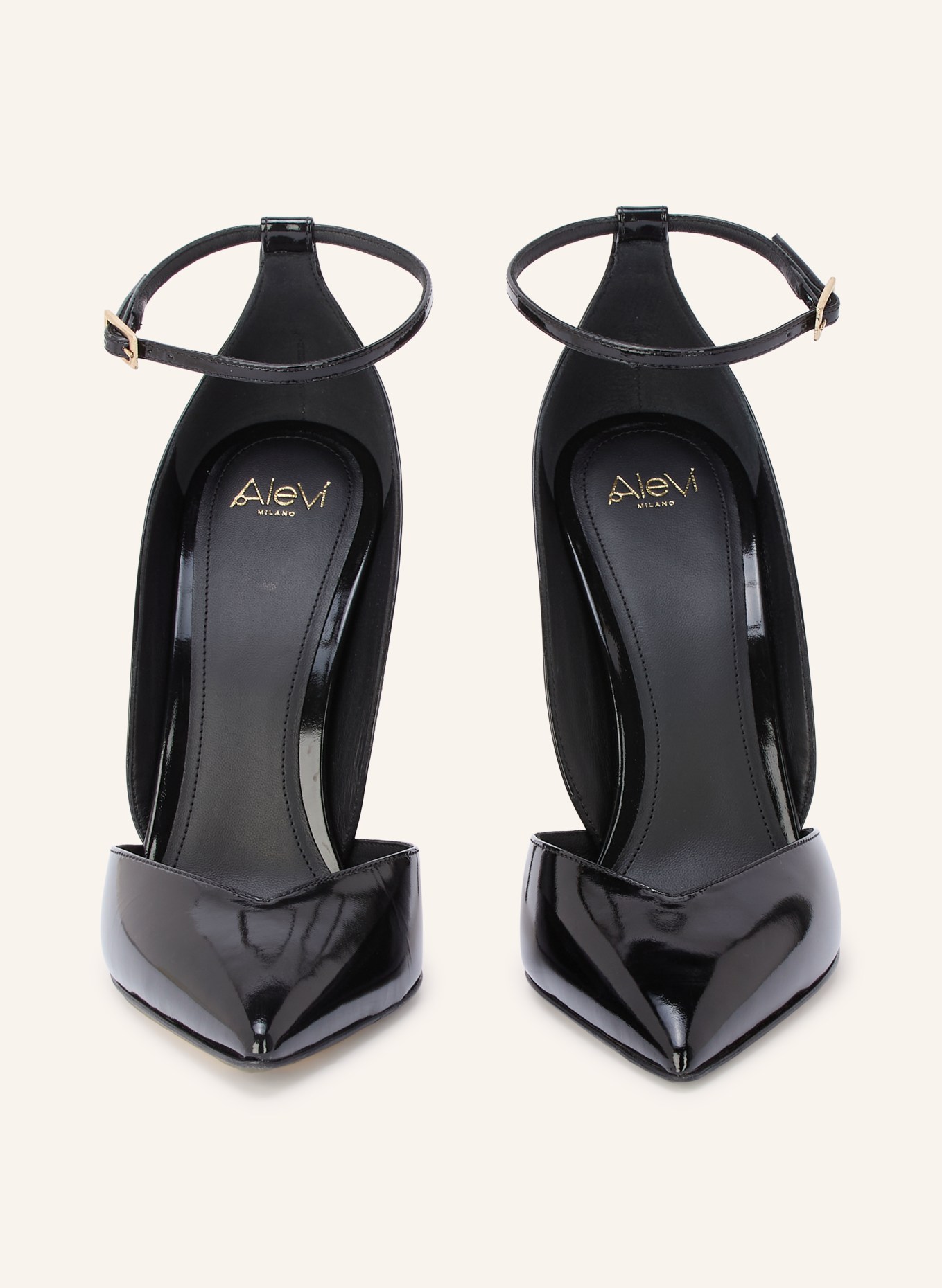 ALEVI CAMILLA Patent leather pumps: BLACK / GOLD
