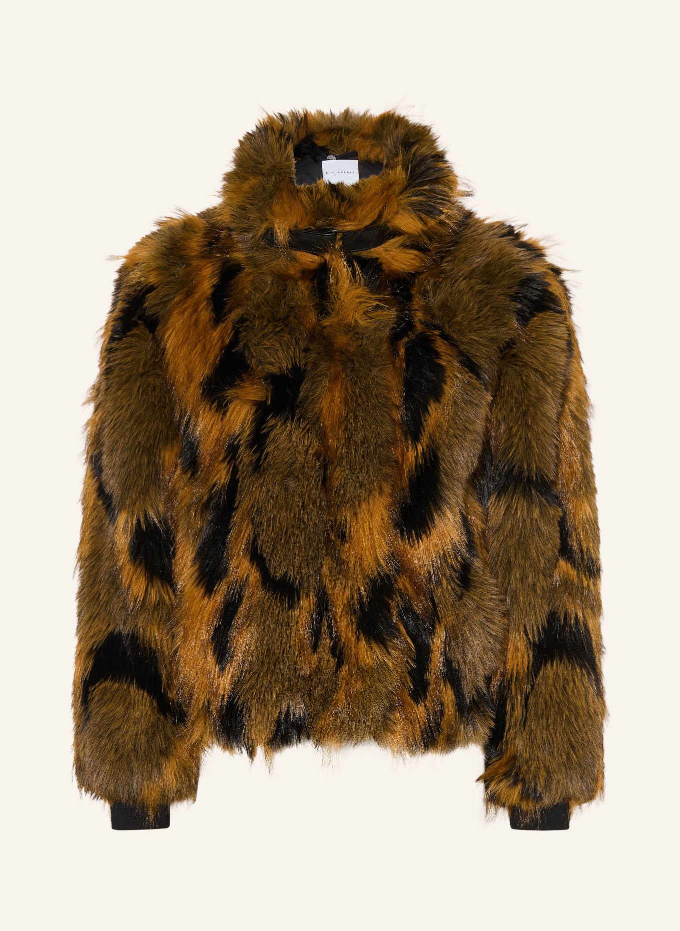 RINO & PELLE Faux Fur Jacket: BROWN / BEIGE / BLACK