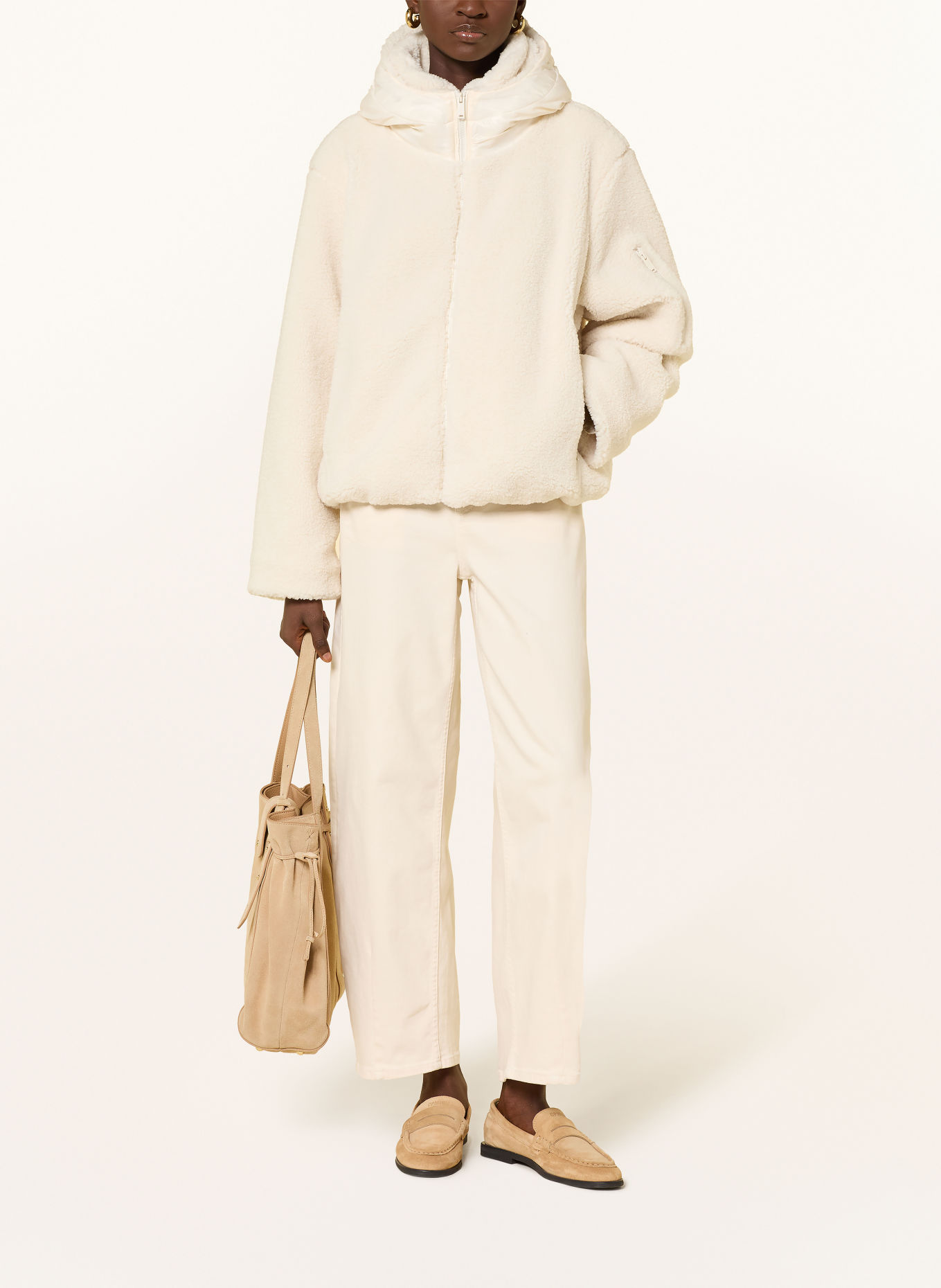 RINO & PELLE JAYLA Teddy Fur Jacket in a Mix of Materials: CREAM