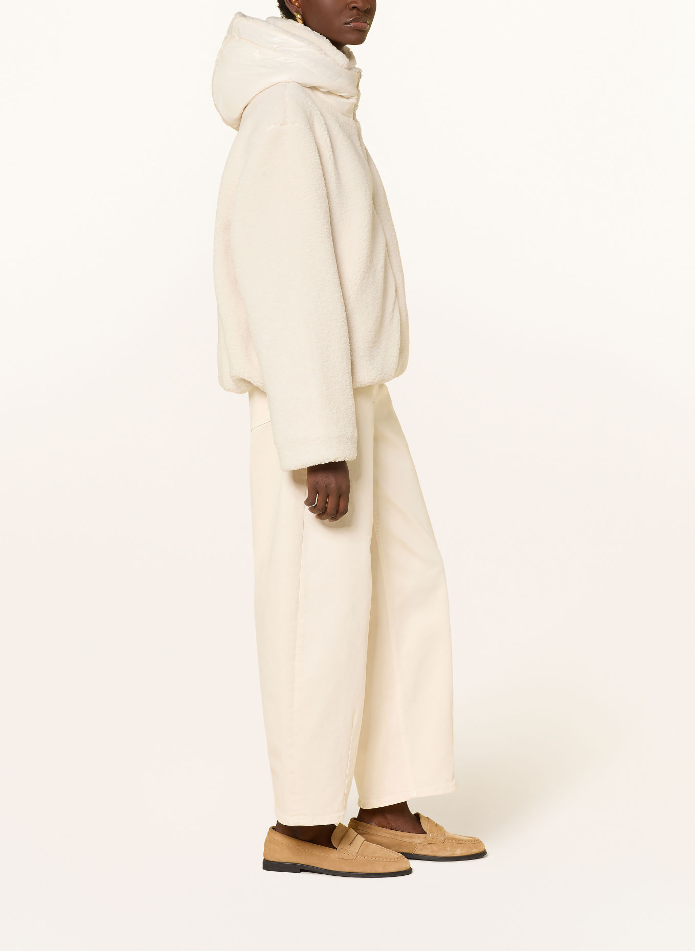 RINO & PELLE JAYLA Teddy Fur Jacket in a Mix of Materials: CREAM