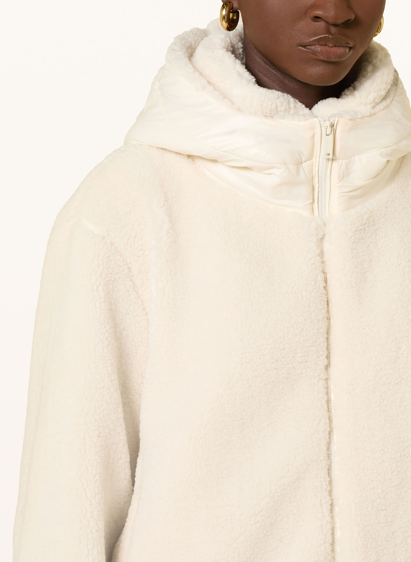 RINO & PELLE JAYLA Teddy Fur Jacket in a Mix of Materials: CREAM