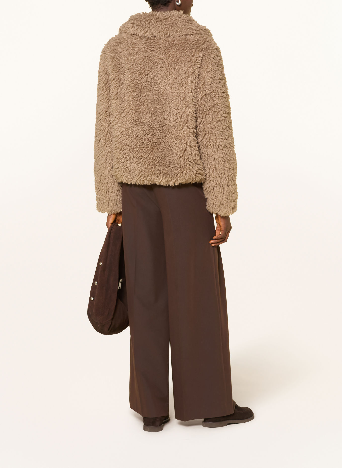 RINO & PELLE Faux Fur Jacket: TAUPE