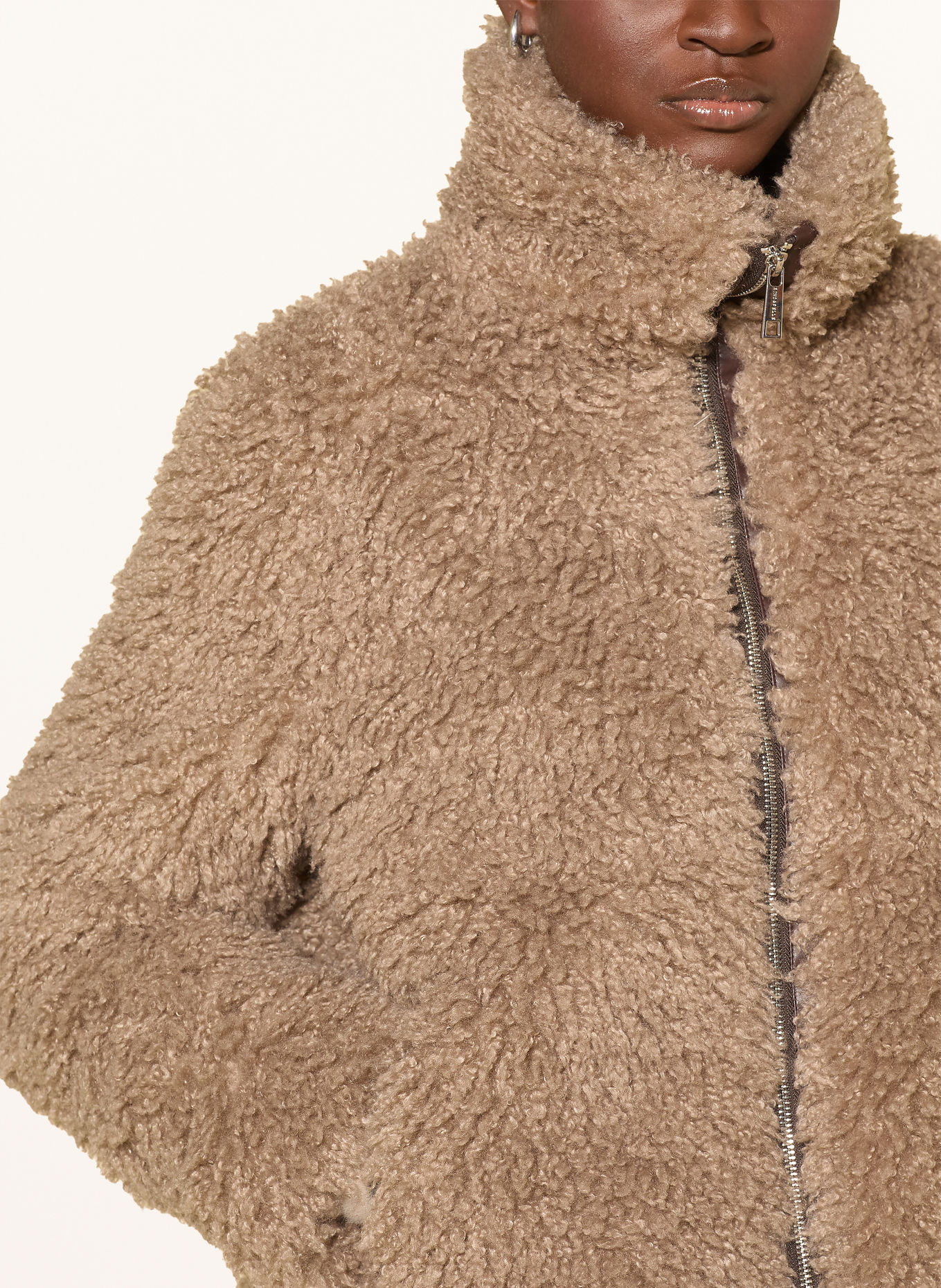 RINO & PELLE Faux Fur Jacket: TAUPE