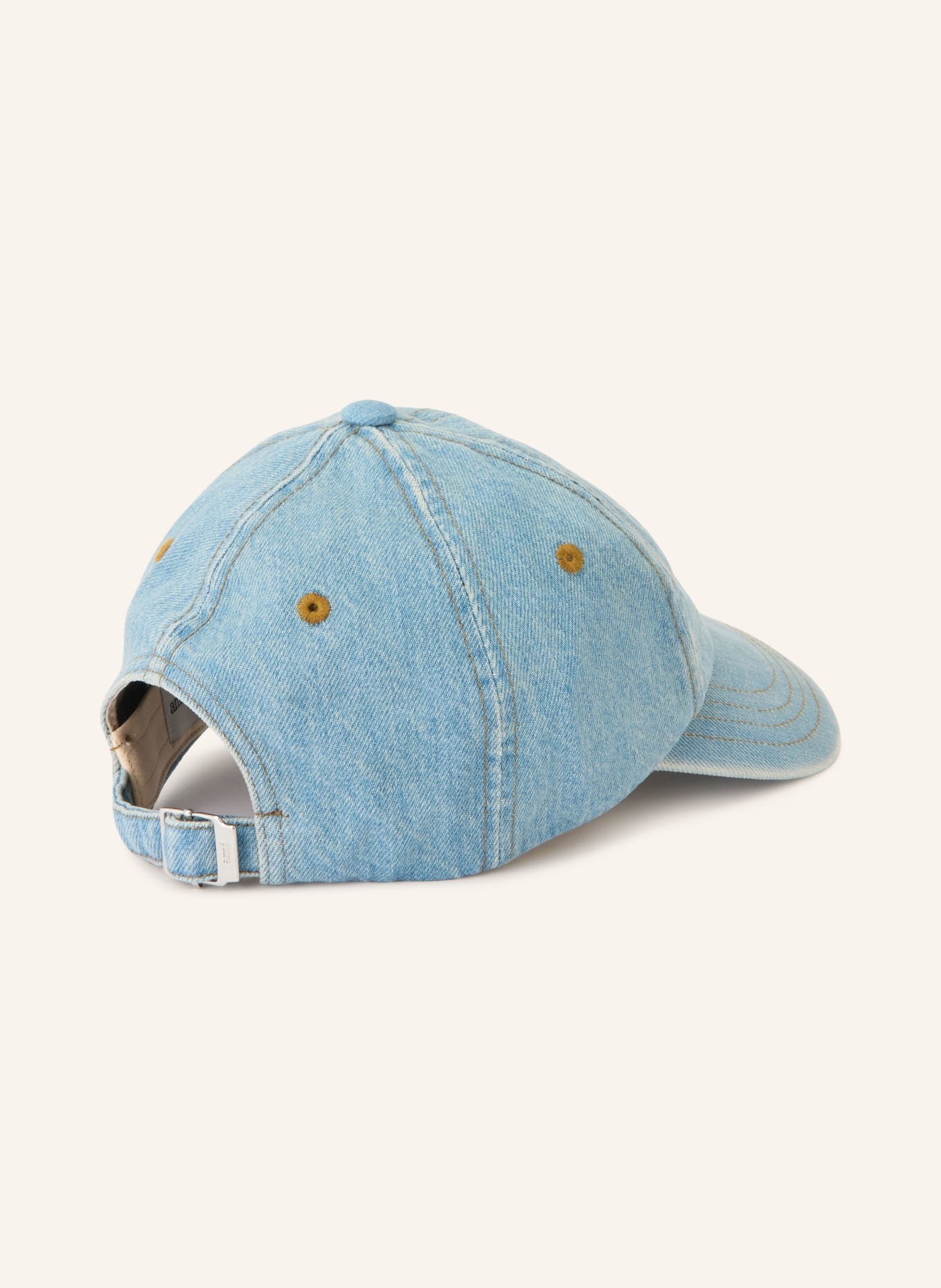 AMI PARIS Casquette en jean: BLEU CLAIR / COGNAC